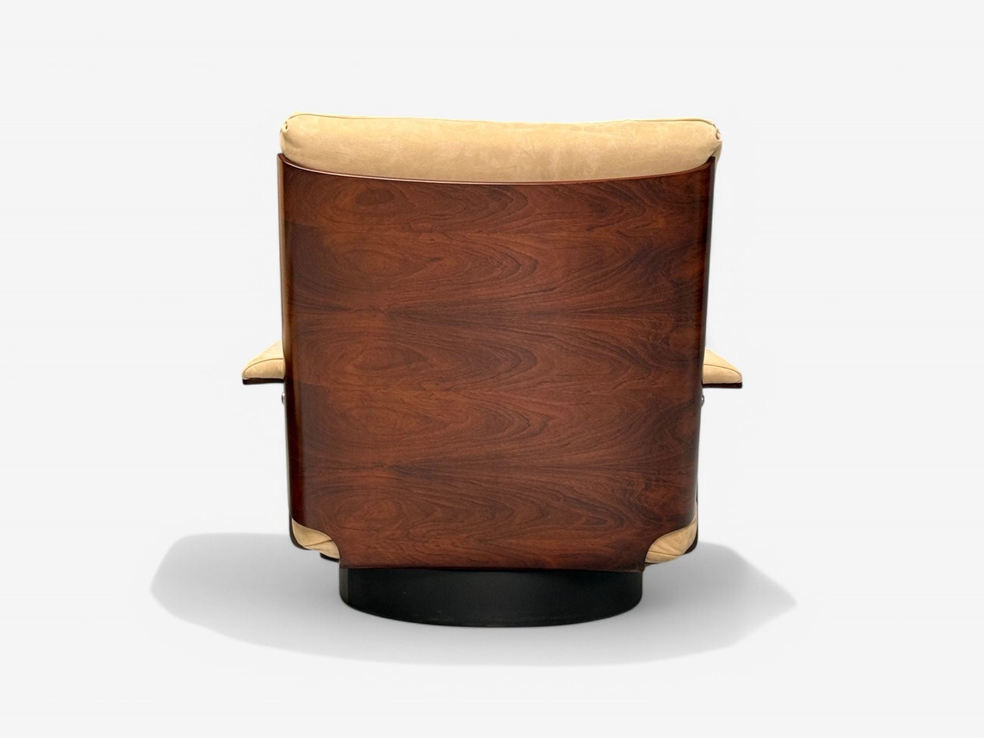 Bernard Brunier, French Mid-Century Modern, Rosewood, Suede, Low Lounge Chairs