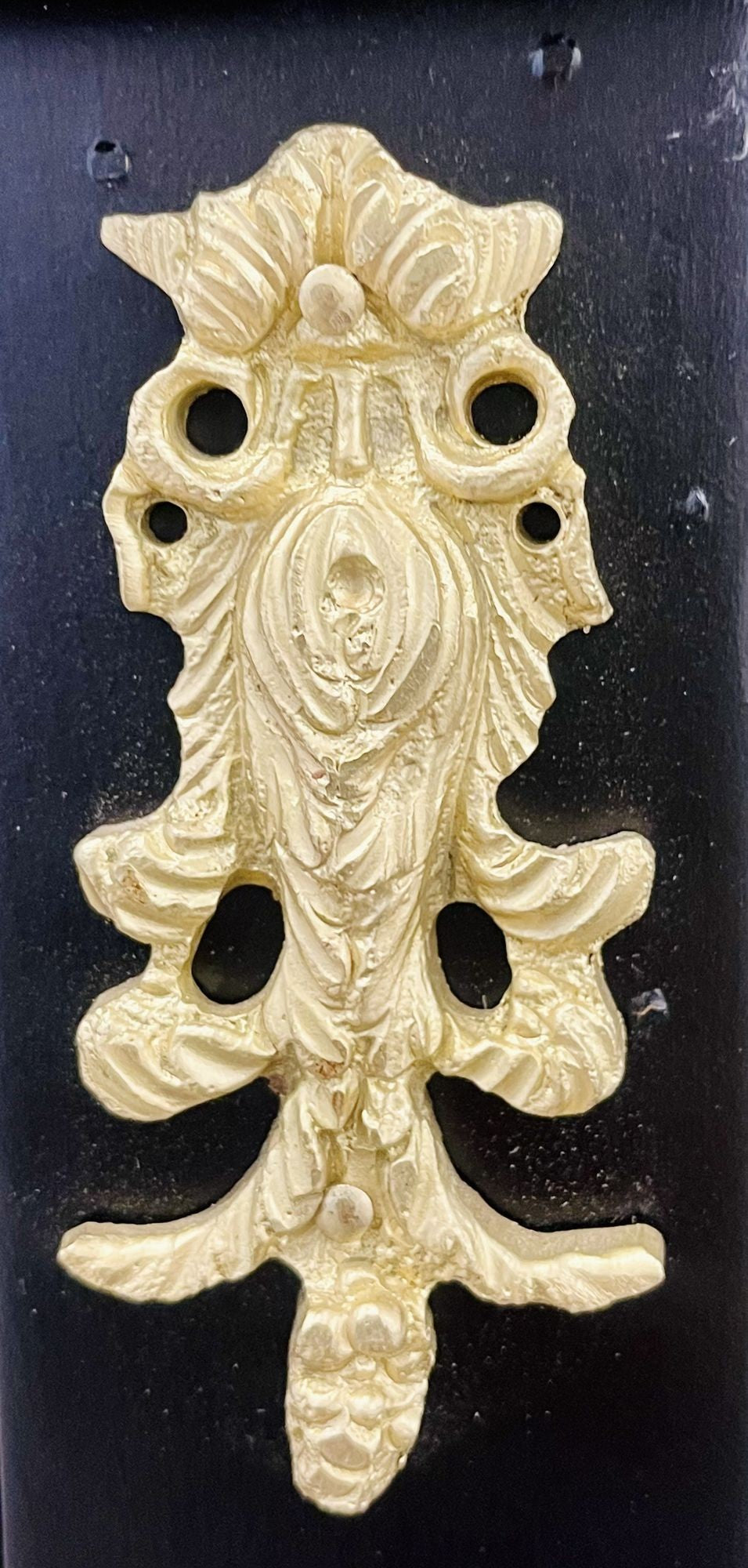 Pair of Jansen Inspired Marble-Top Galleried Ebonized End Tables / Nightstands