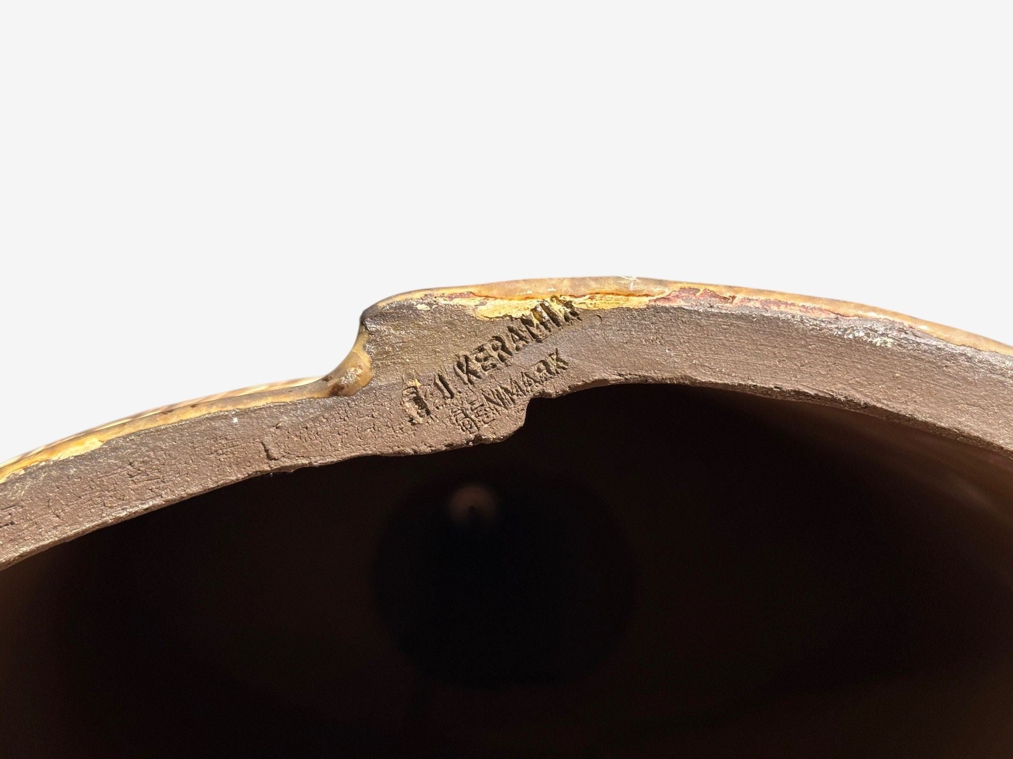 BJ Keramik, Large Table Lamp, Brown Stoneware, Denmark, 1960's