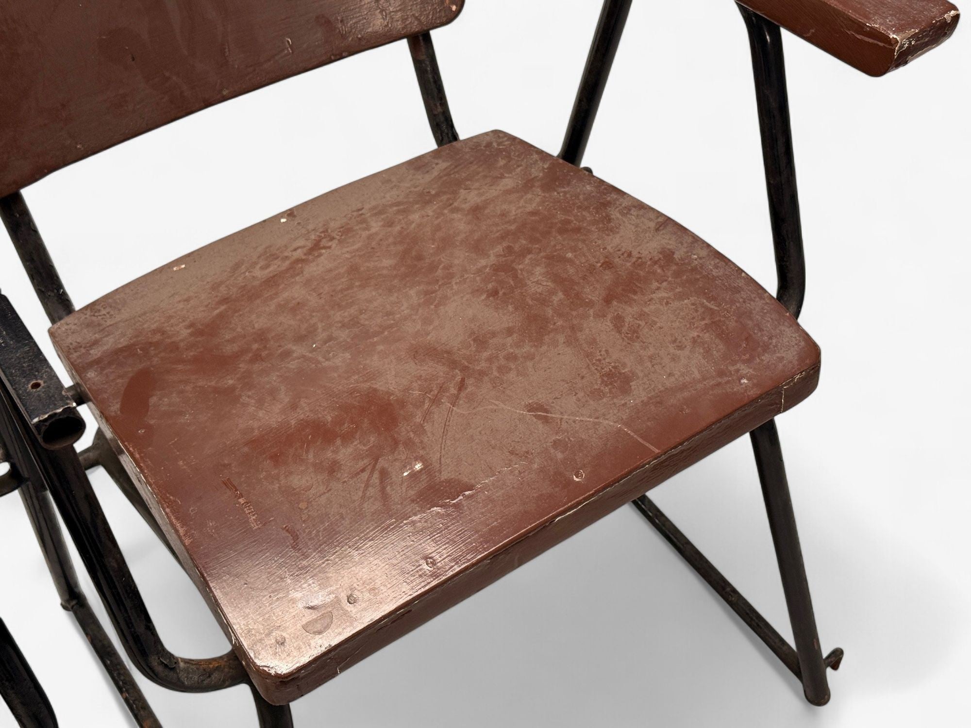 Studio BBPR, Lacquered Iron, Wood, Twelve Armchairs, Italy, 1960s