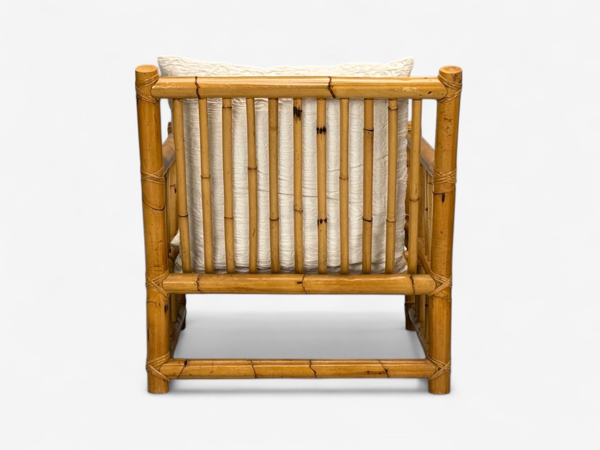 Italian Modern, Indian Cane, Bamboo, Lounge Chairs, Italy, 1960s