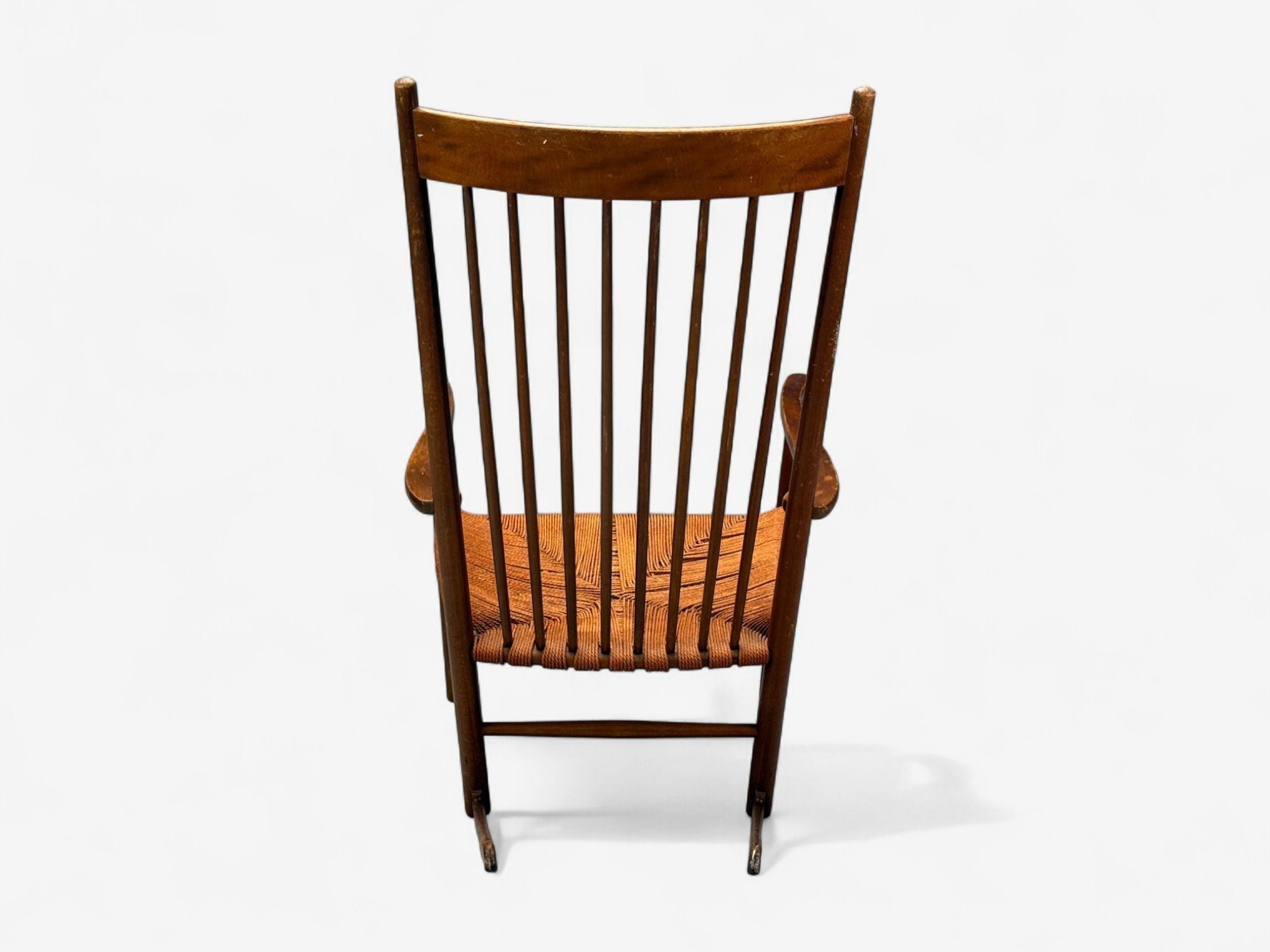 Hans Wegner, Beech, Danish Cord, J16 Rocking Chair, Denmark, 1950s