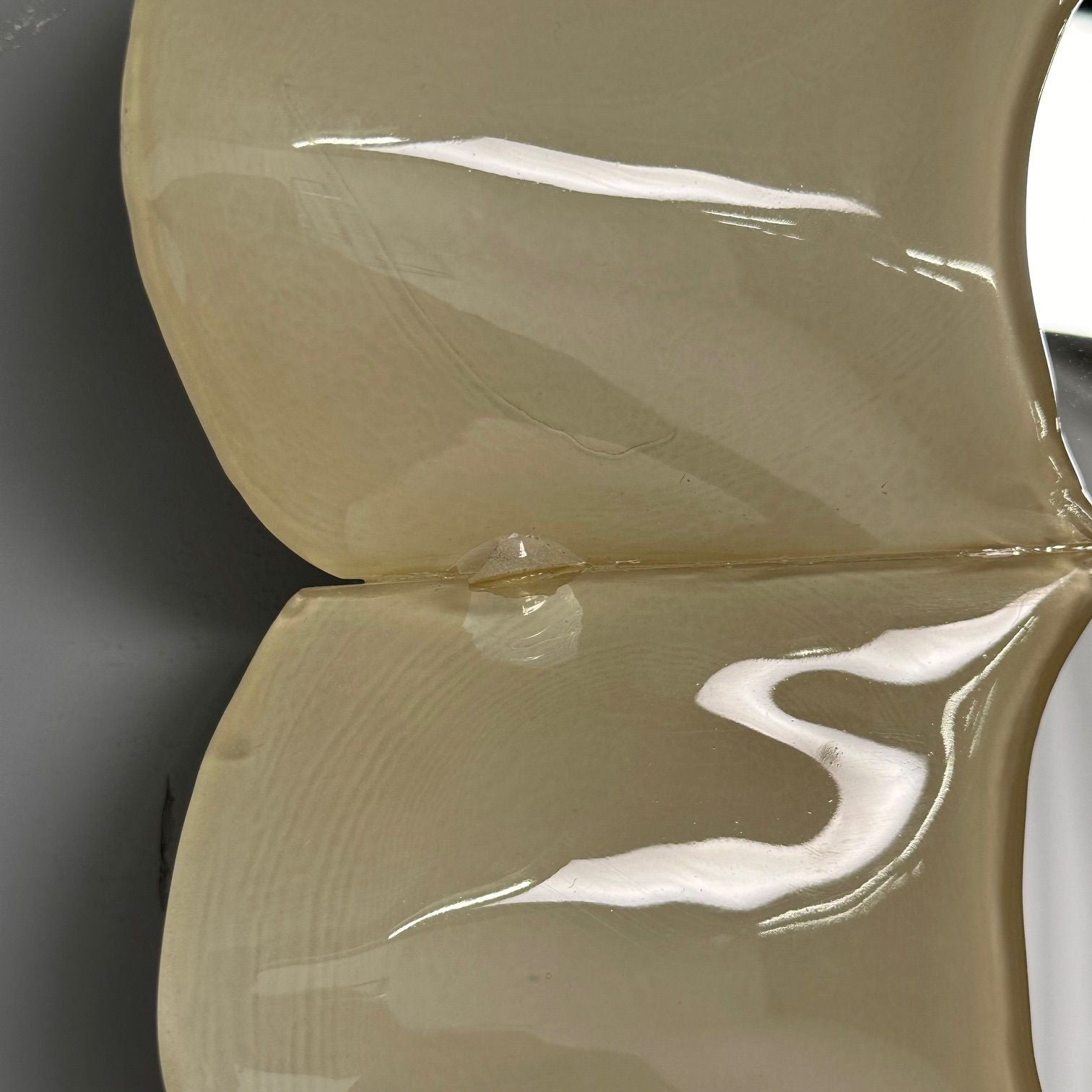 Modern Ruffle Wall Mirrors, White Murano Glass, Brass, Italy, 21st c.