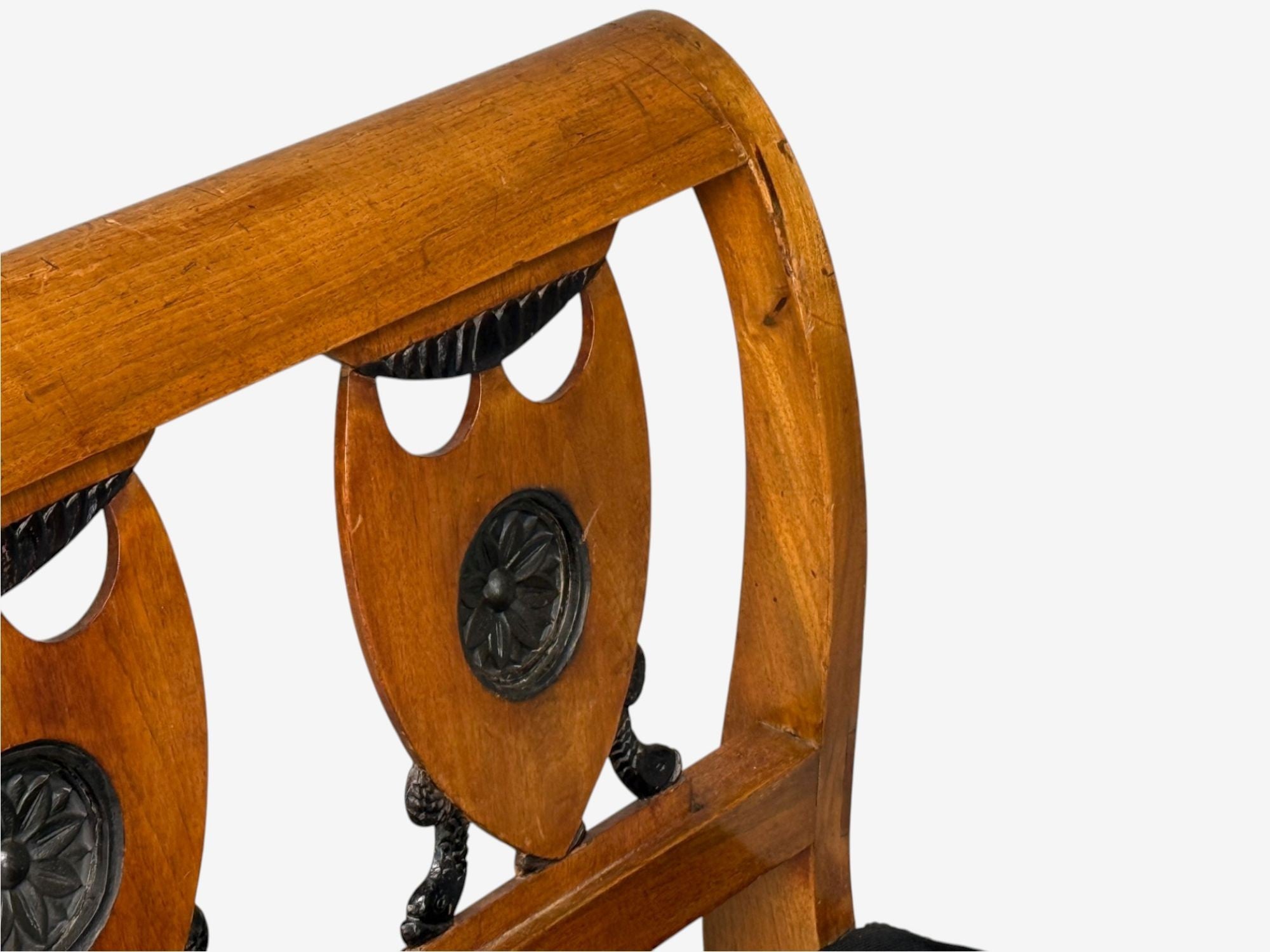 Biedermeier Style, Fruitwood, Black Fabric, Daybed, USA, 19th c.
