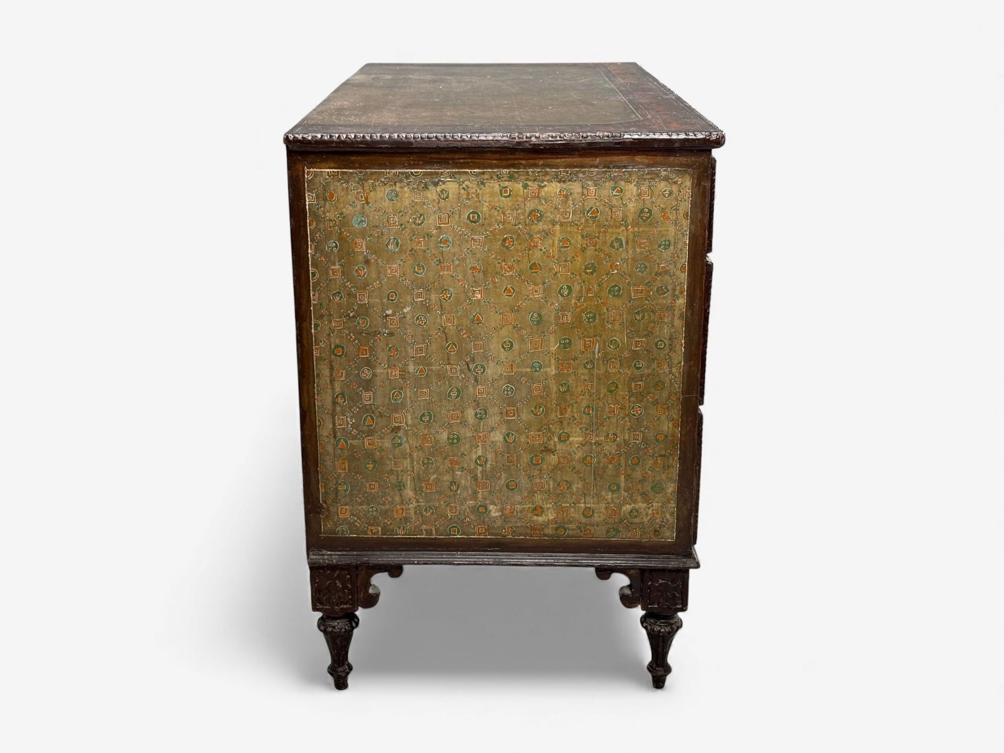 Max Kuehne, Silver Leaf, Painted Wood, Rare Commode, USA, 1950s