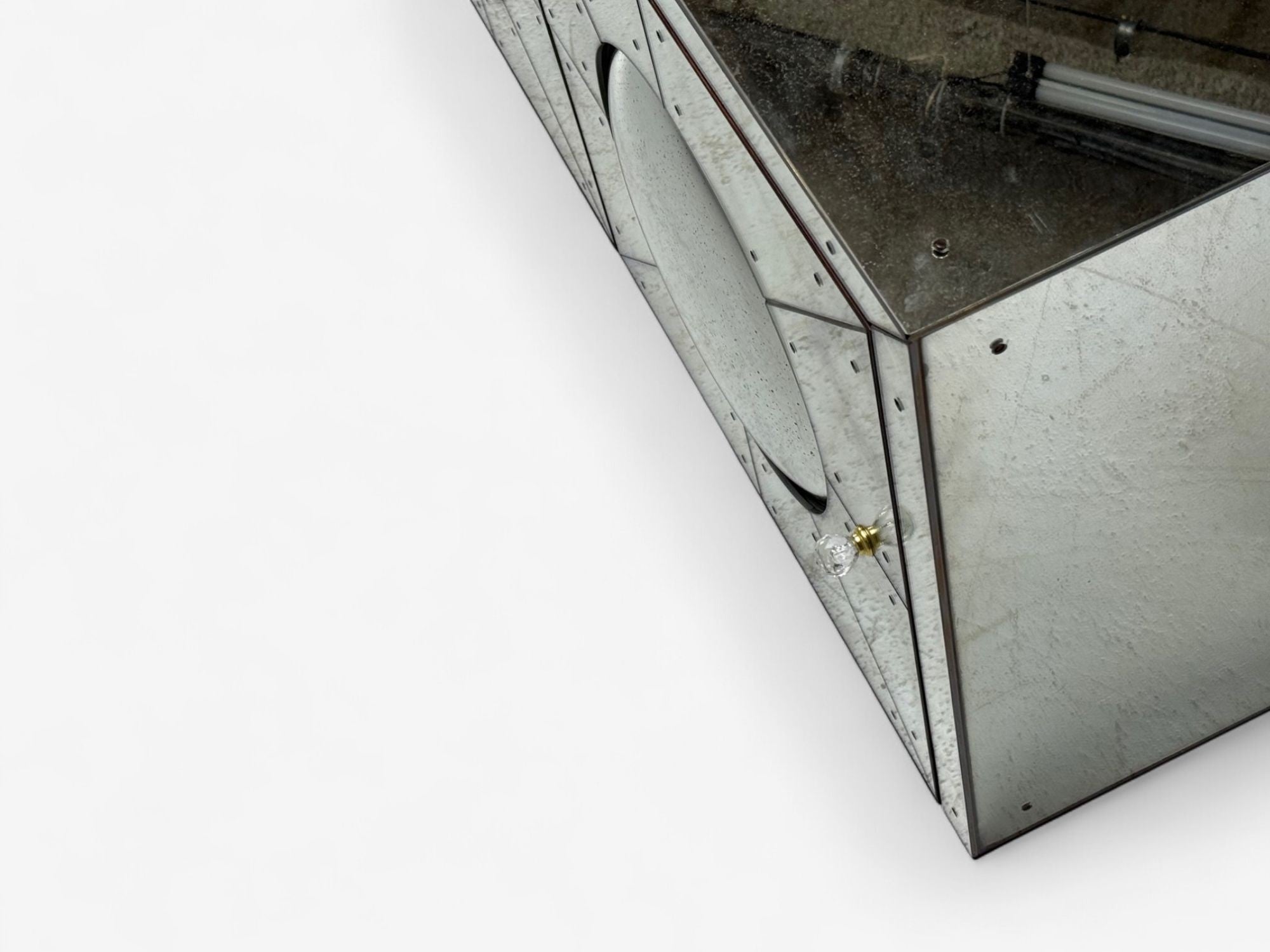 Art Deco Style, Painted Wood, Antique Glass, Mirrored Sideboard or Credenza