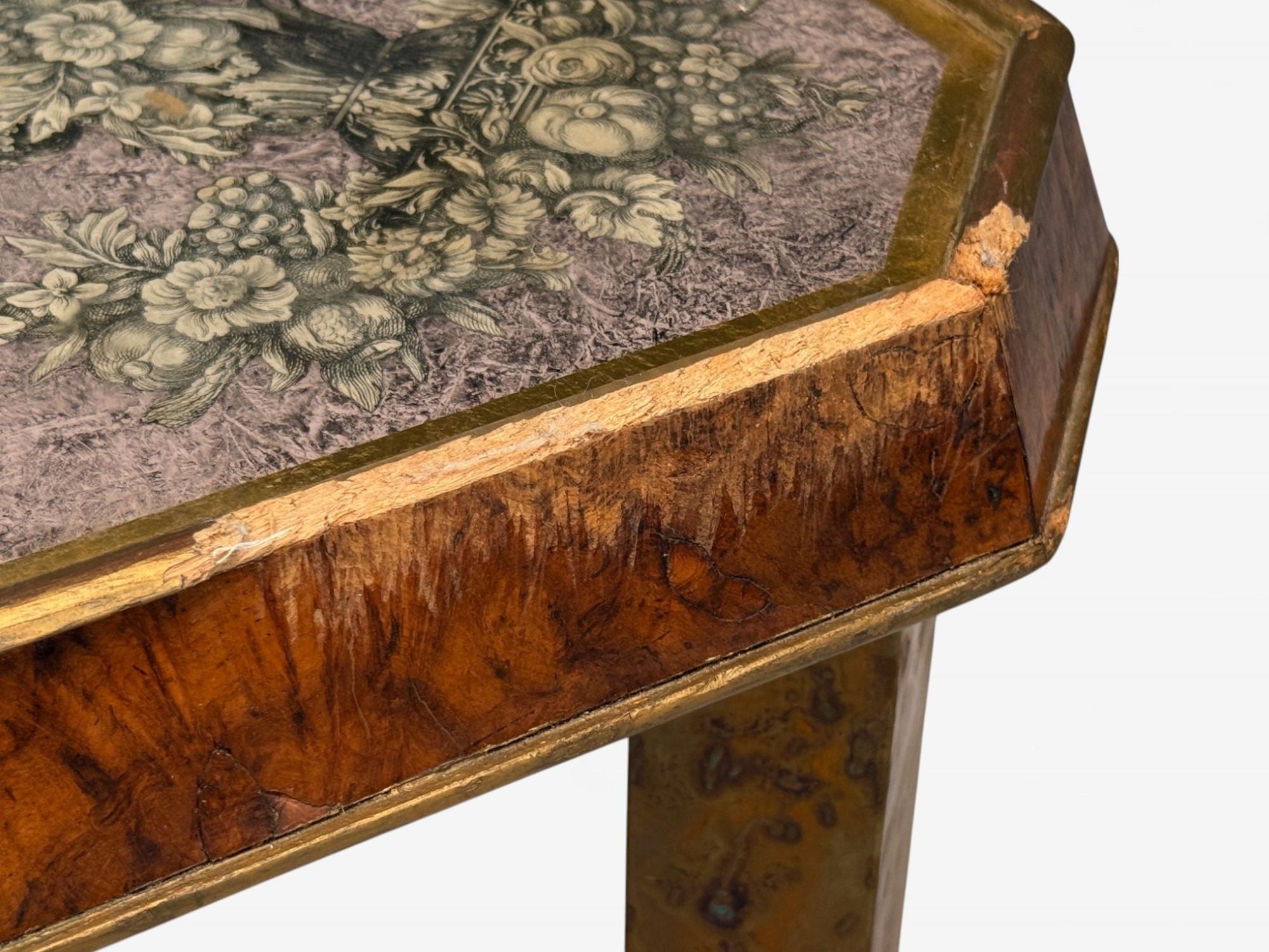 Italian Modern, Bronze, Burlwood, Monumental Coffee Table, Italy, 1940s