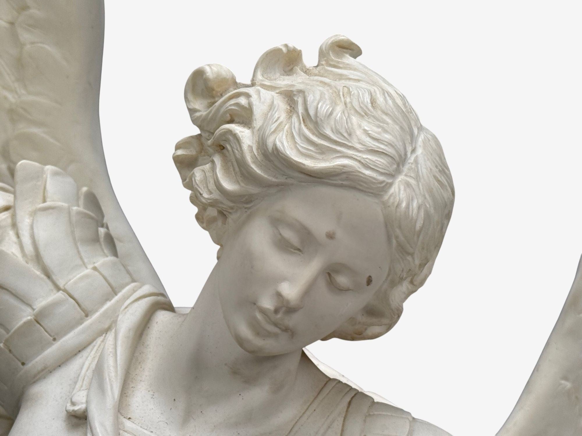 Statue of Saint Michael the Archangel, Composite, Marble Base, Italy, 20th c.