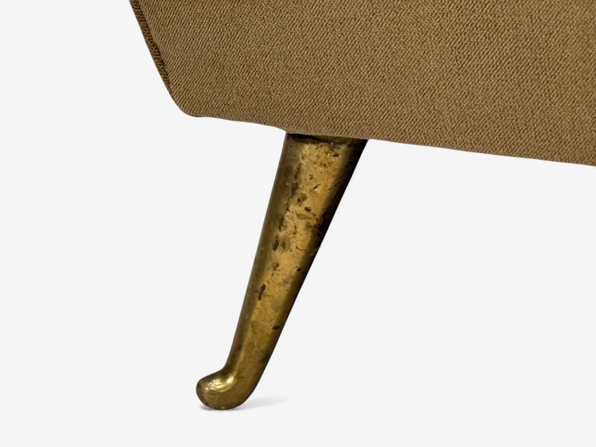 ISA Bergamo, Camel Velvet, Bronze, Wingback Chairs, Italy, 1950s