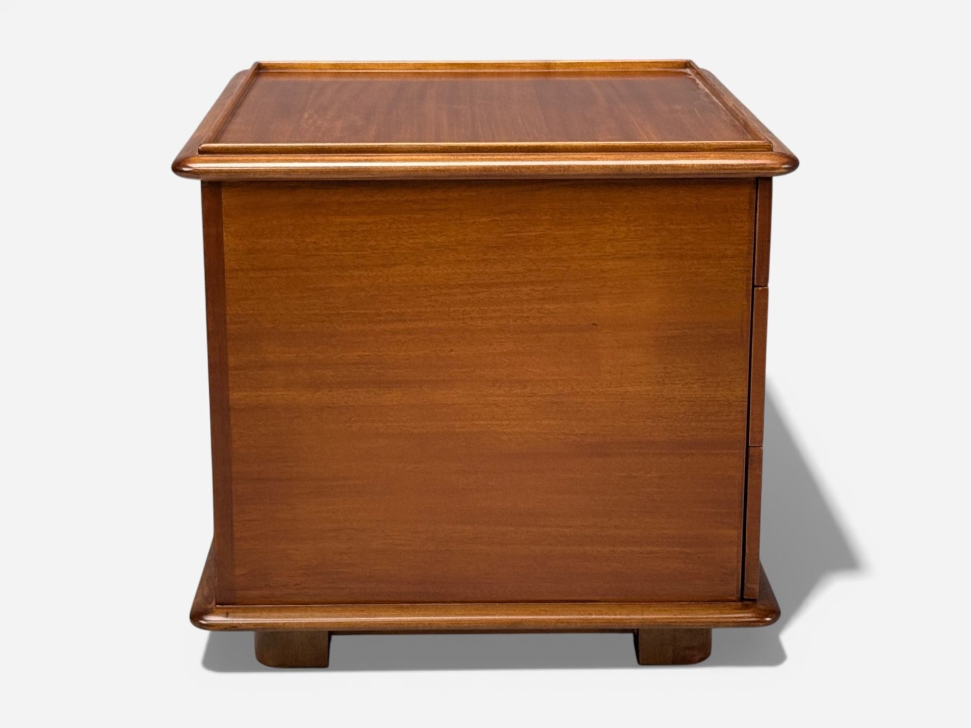 Paul Frankl, Rare Nightstands, Mahogany, Rock Maple, Brass, Leather, USA, 1950s