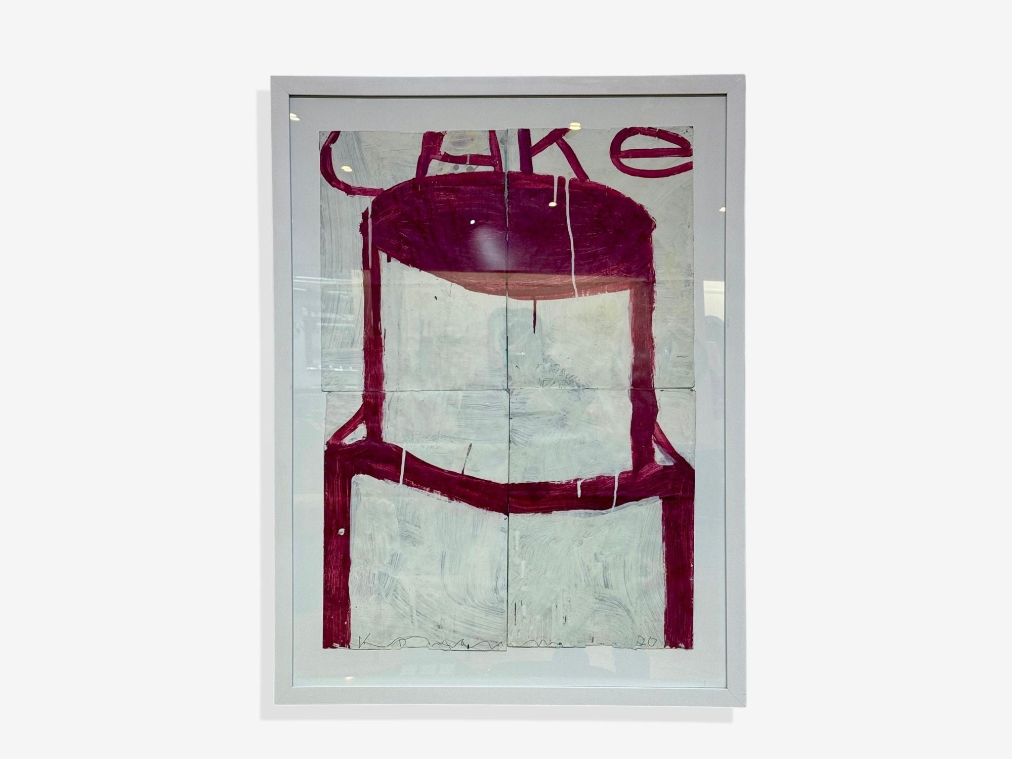 Gary Komarin, Blue and White Contemporary 'Cake' Painting, American, 21st C.