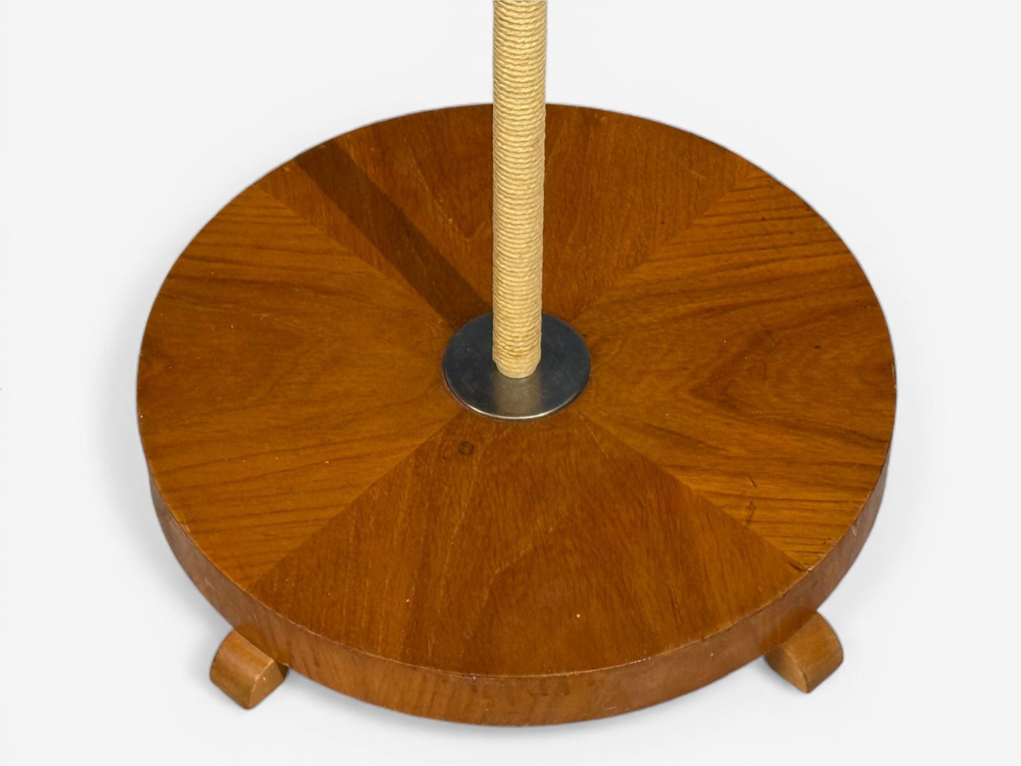 Swedish Modern, Organic Floor Lamp, Cord, Wood, Sweden, 1940s