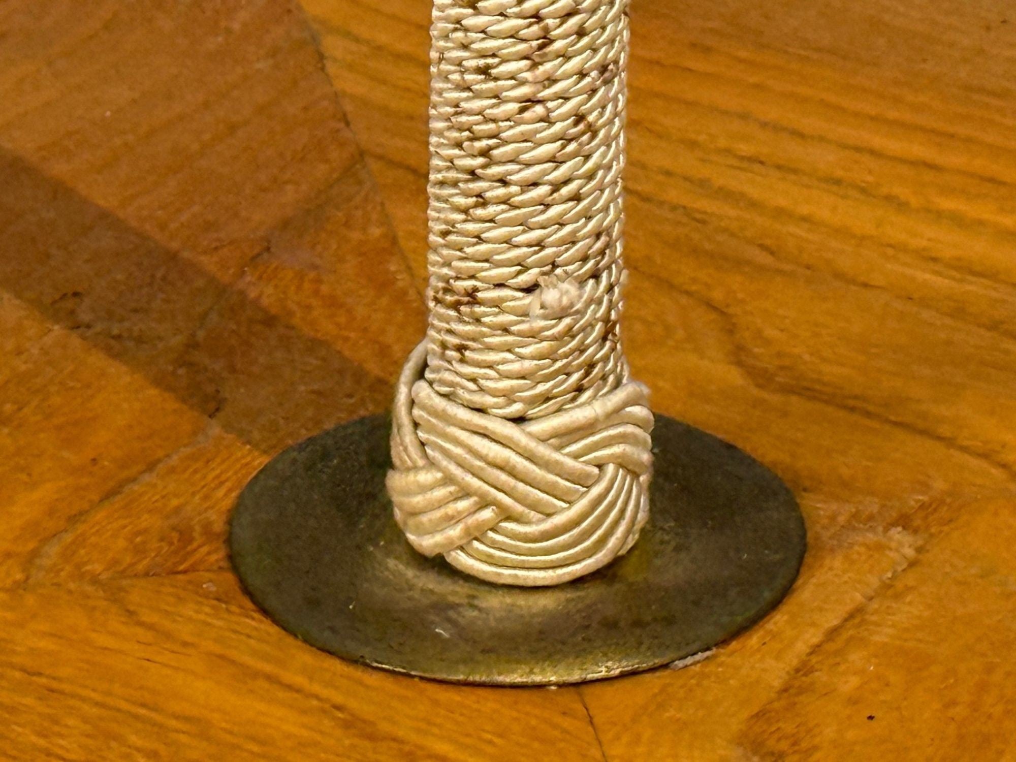 Swedish Modern, Organic Floor Lamp, Cord, Wood, Sweden, 1930s
