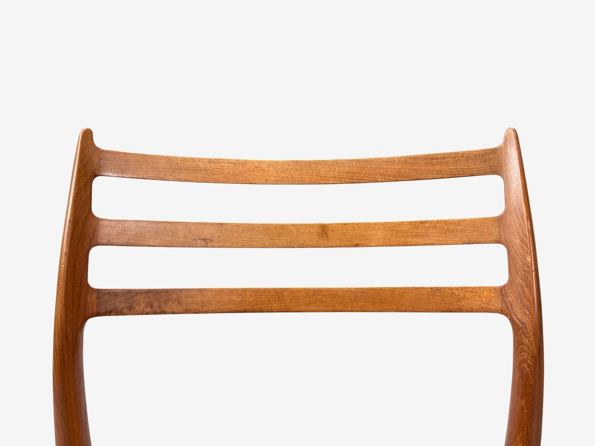 Neils O. Möller, Danish Papercord, Teak, Dining Chairs, Denmark, 1950s