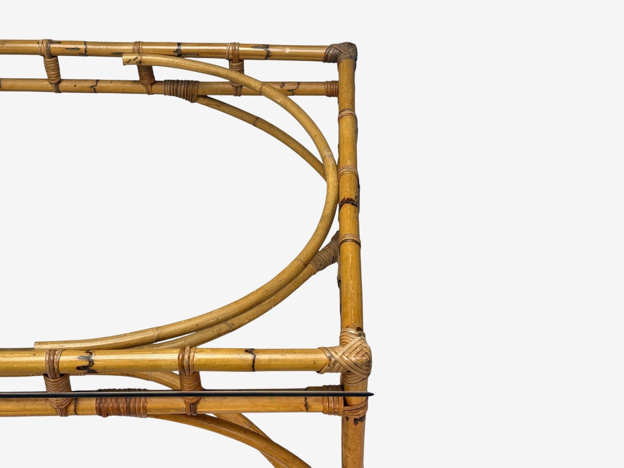 Dal Vera, Italian Modern, Bamboo, Cane, Glass, Dining Table, Italy, 1950s