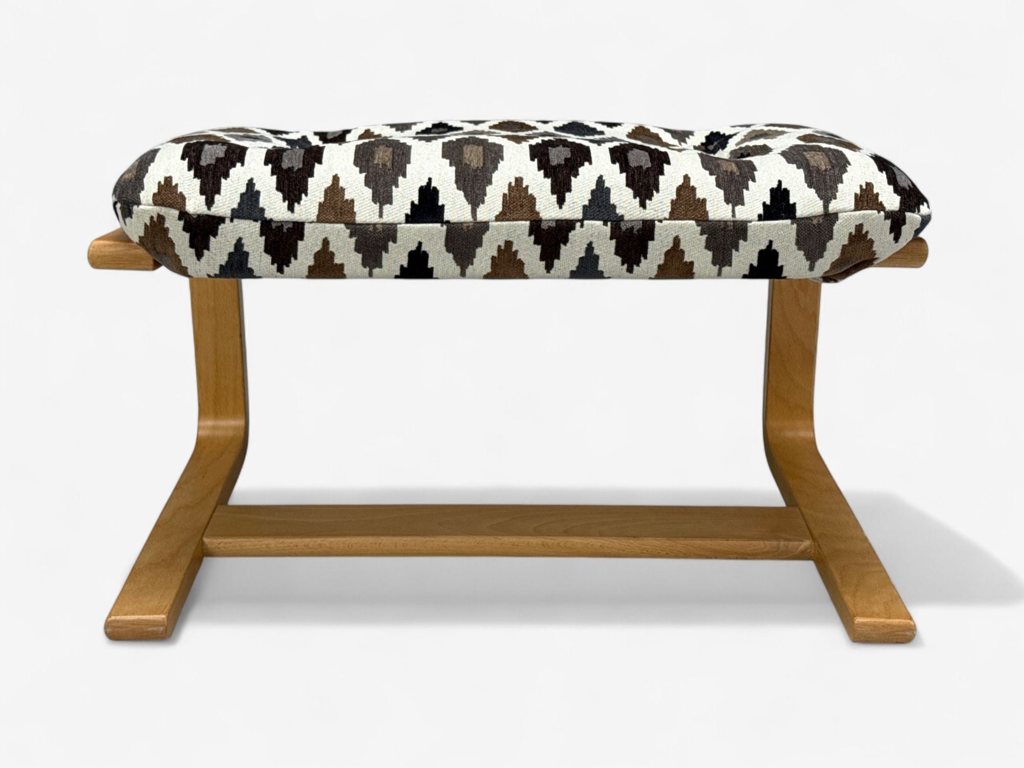 Westnofa, Bentwood, Fabric, Lounge Chair and Ottoman, Norway, 1960s