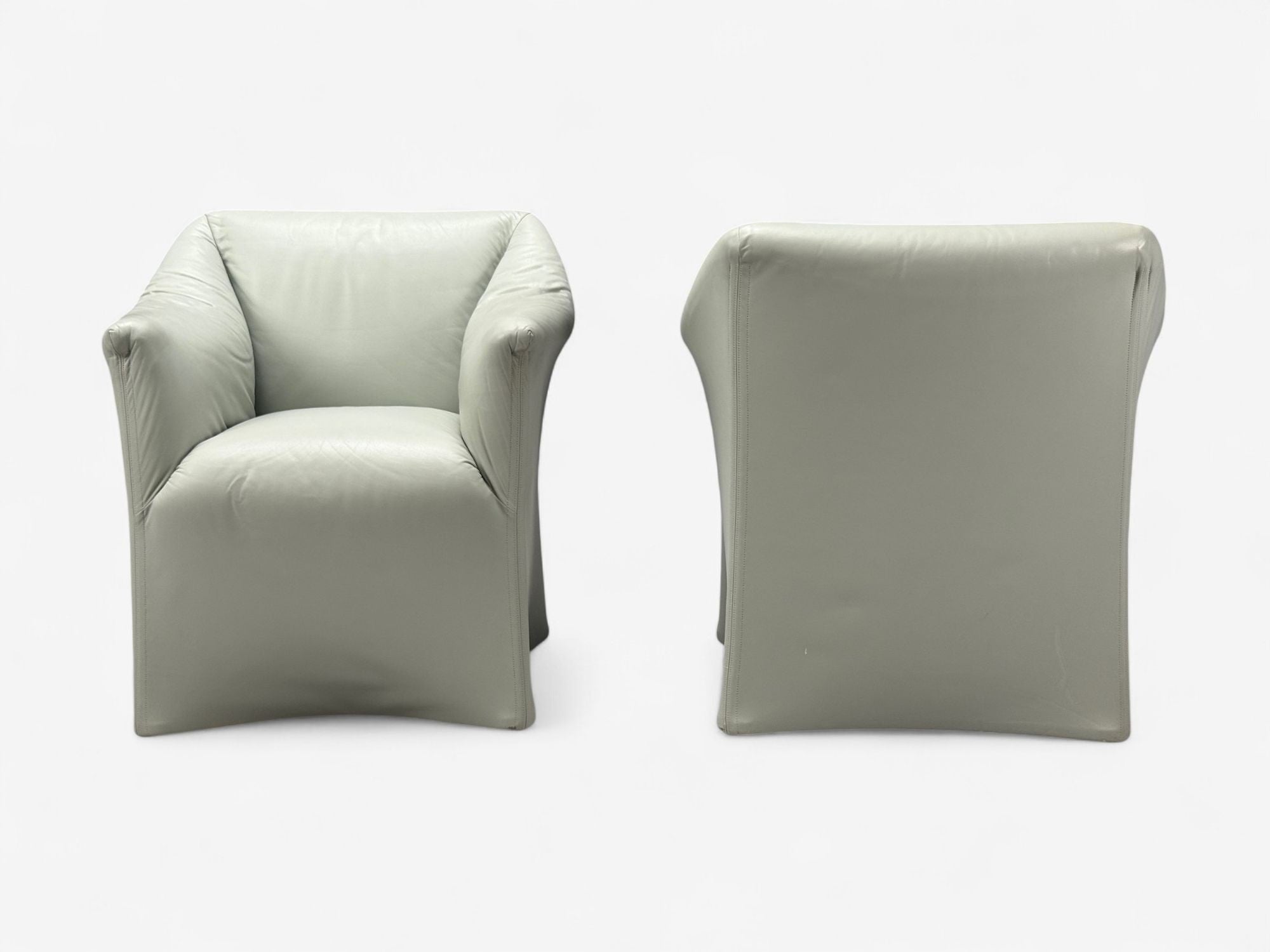 Mario Bellini, Italian Modern, Leather, Four Model 684 Armchairs, Italy, 1980s