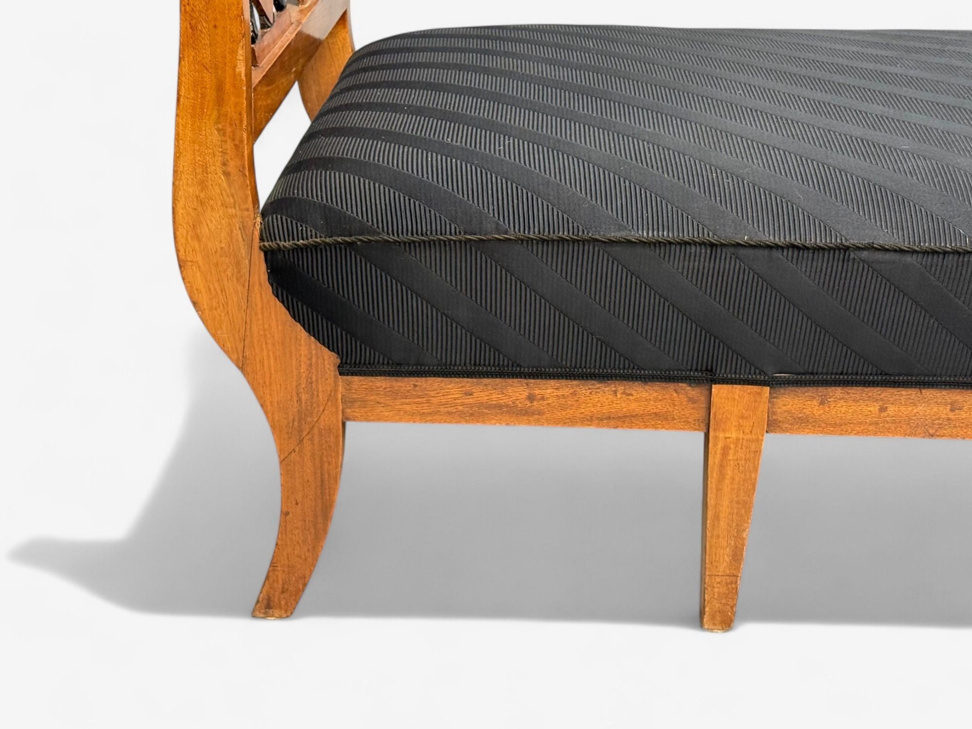 Biedermeier Style, Fruitwood, Black Fabric, Daybed, USA, 19th c.