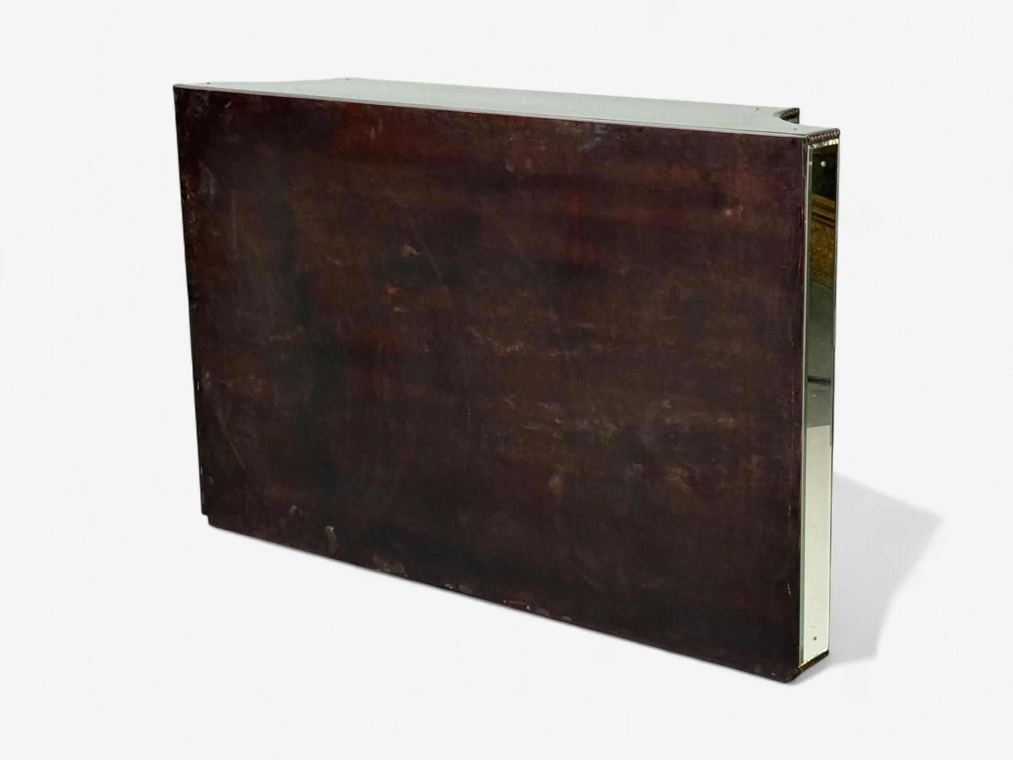 Art Deco Style, Antique Glass, Painted Wood, Concave Mirrored Cabinets