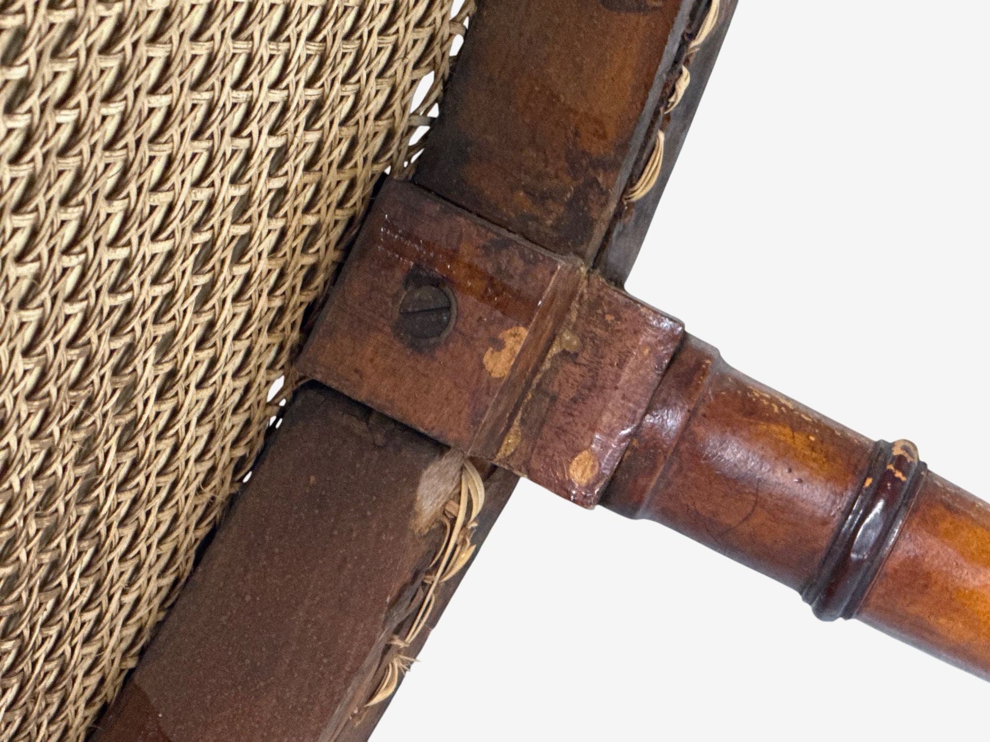 Adams Style, Chair and Ottoman, Painted Wood, Fabric, USA, 1930s