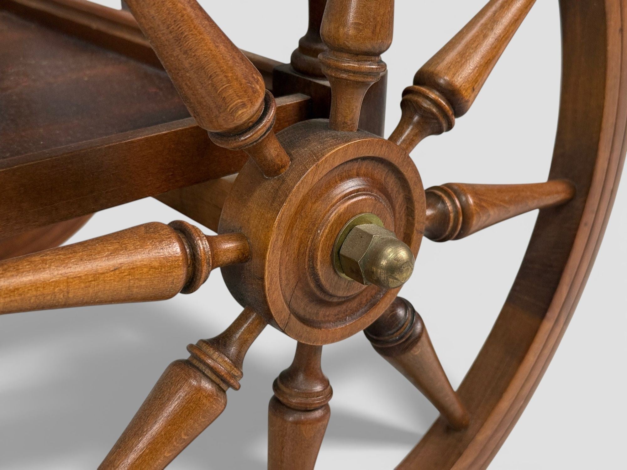 Swedish Modern, Rolling Bar Cart, Wood, Brass, Sweden, 1970s