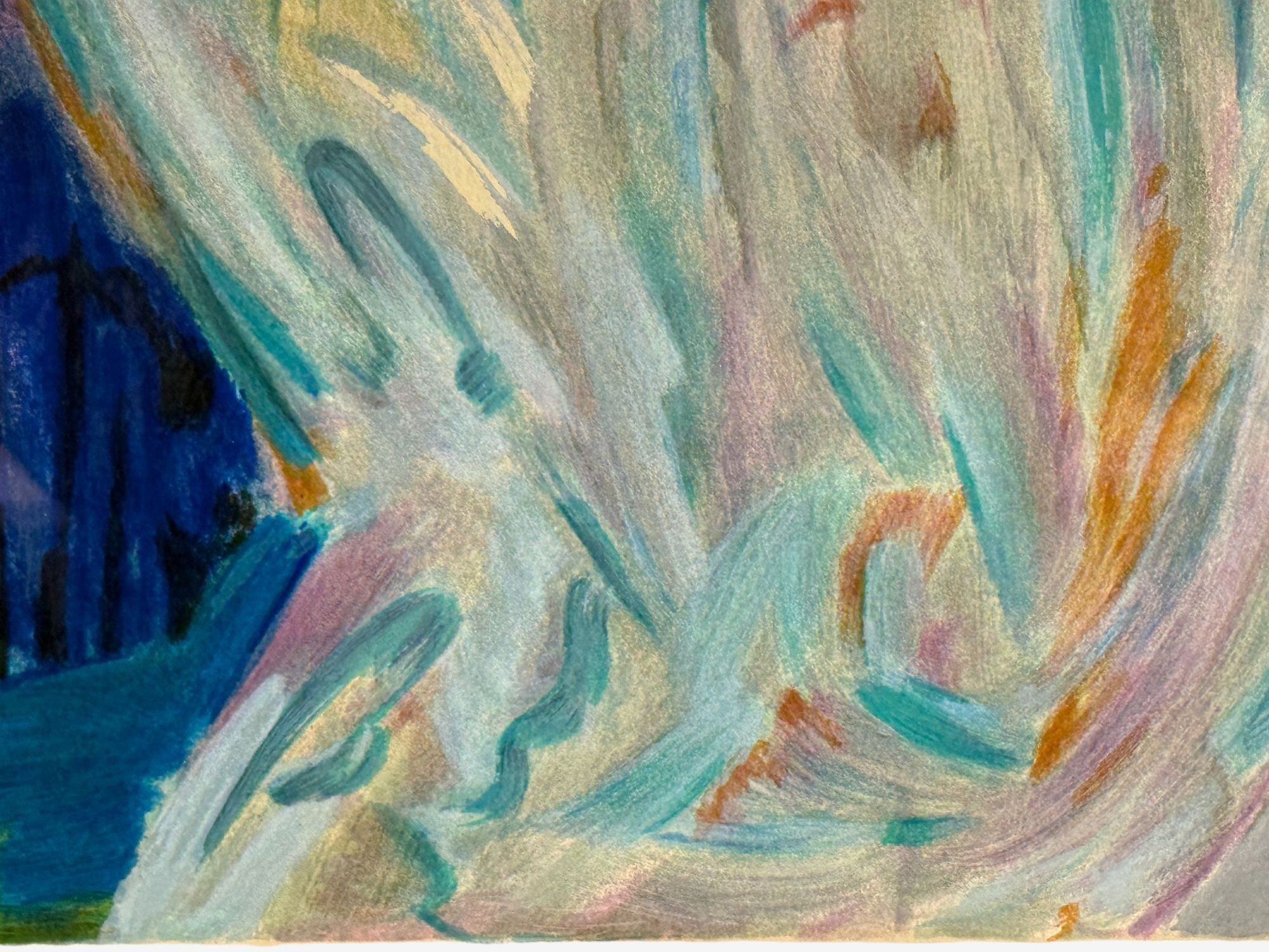 Barbara Wood, Art Deco, Monumental Oil on Paper, USA, 20th c.