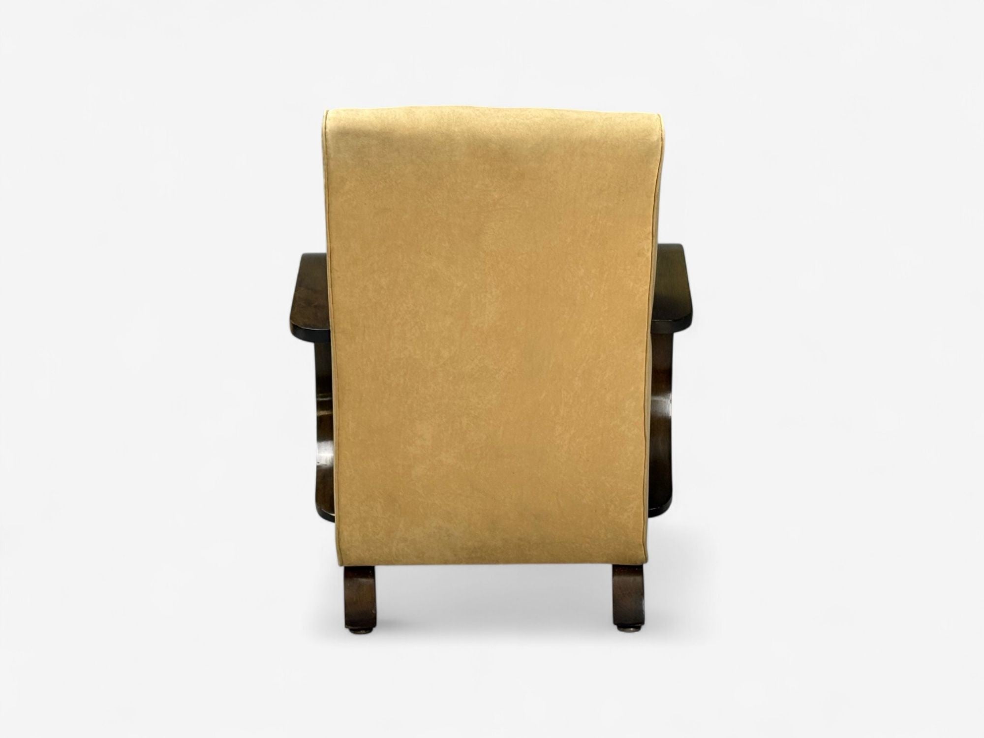 Vittorio Valabrega, Beige Velvet, Bentwood, Lounge Chairs, Italy, 1940s