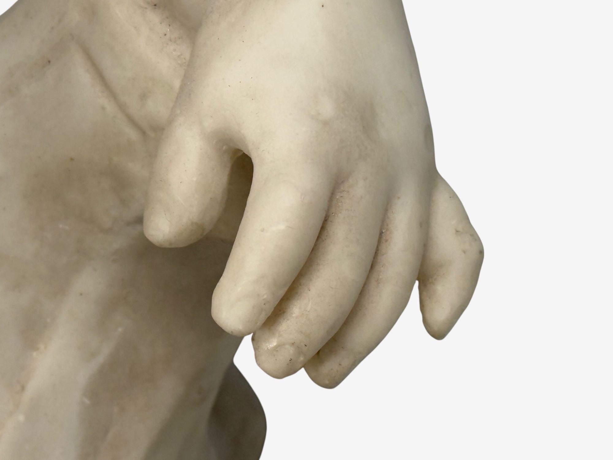 Neoclassical, Faux Marble, Seated Angel Busts on Sleighs, Italy, 1960s