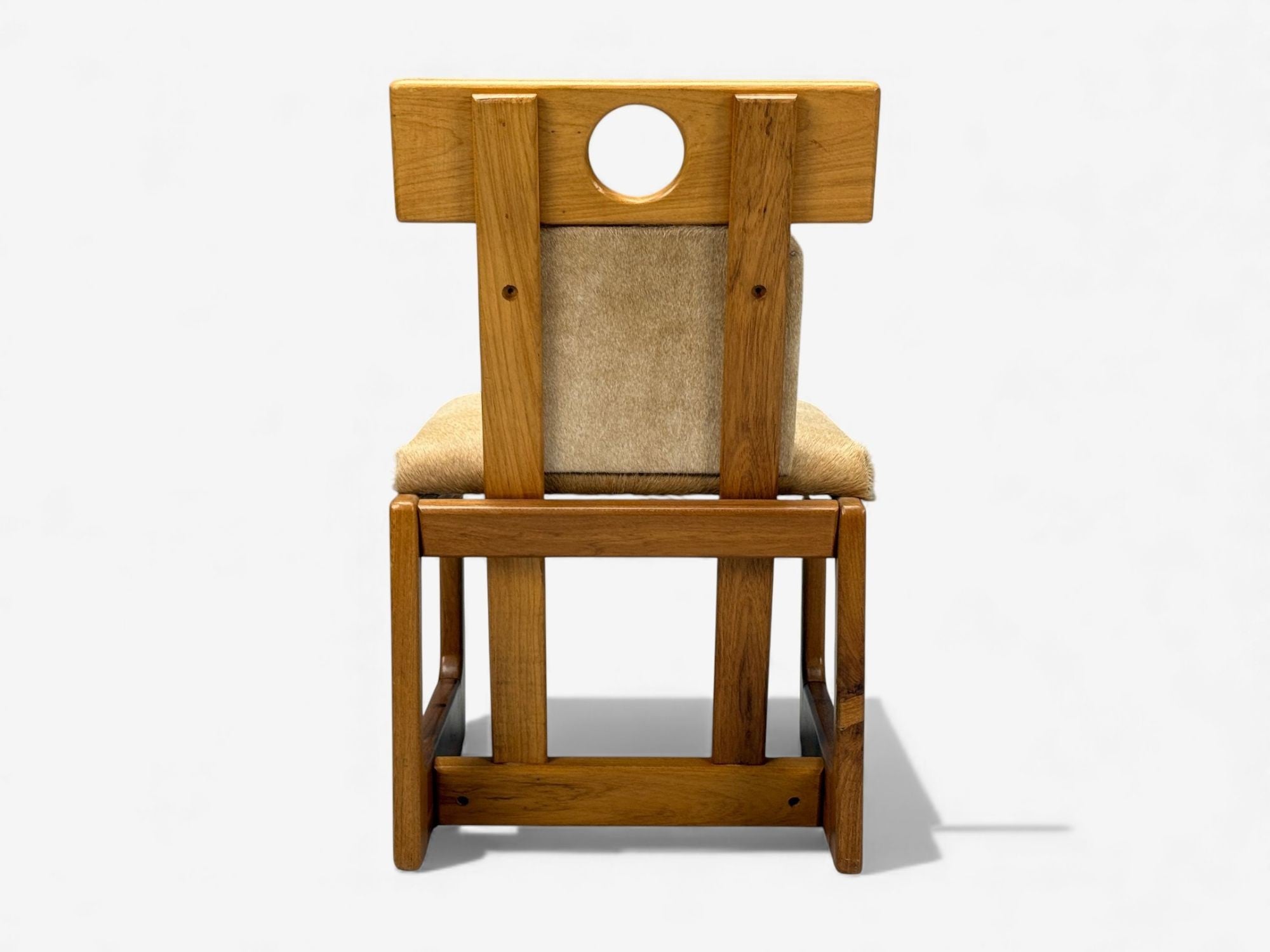 Sergio Rodrigues, Cavoina, Cowhide, Four Cuiabá Dining Chairs, Brazil, 1985