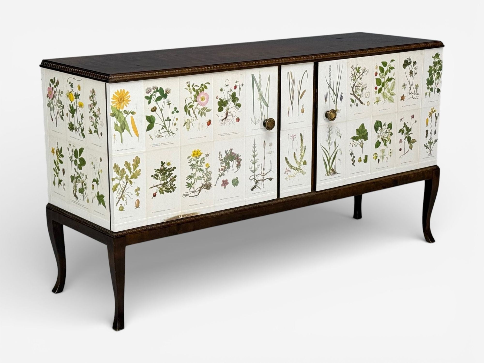 Swedish Modern, Nordens Flora Credenza, Wallpaper, Birch, Sweden, 1940s