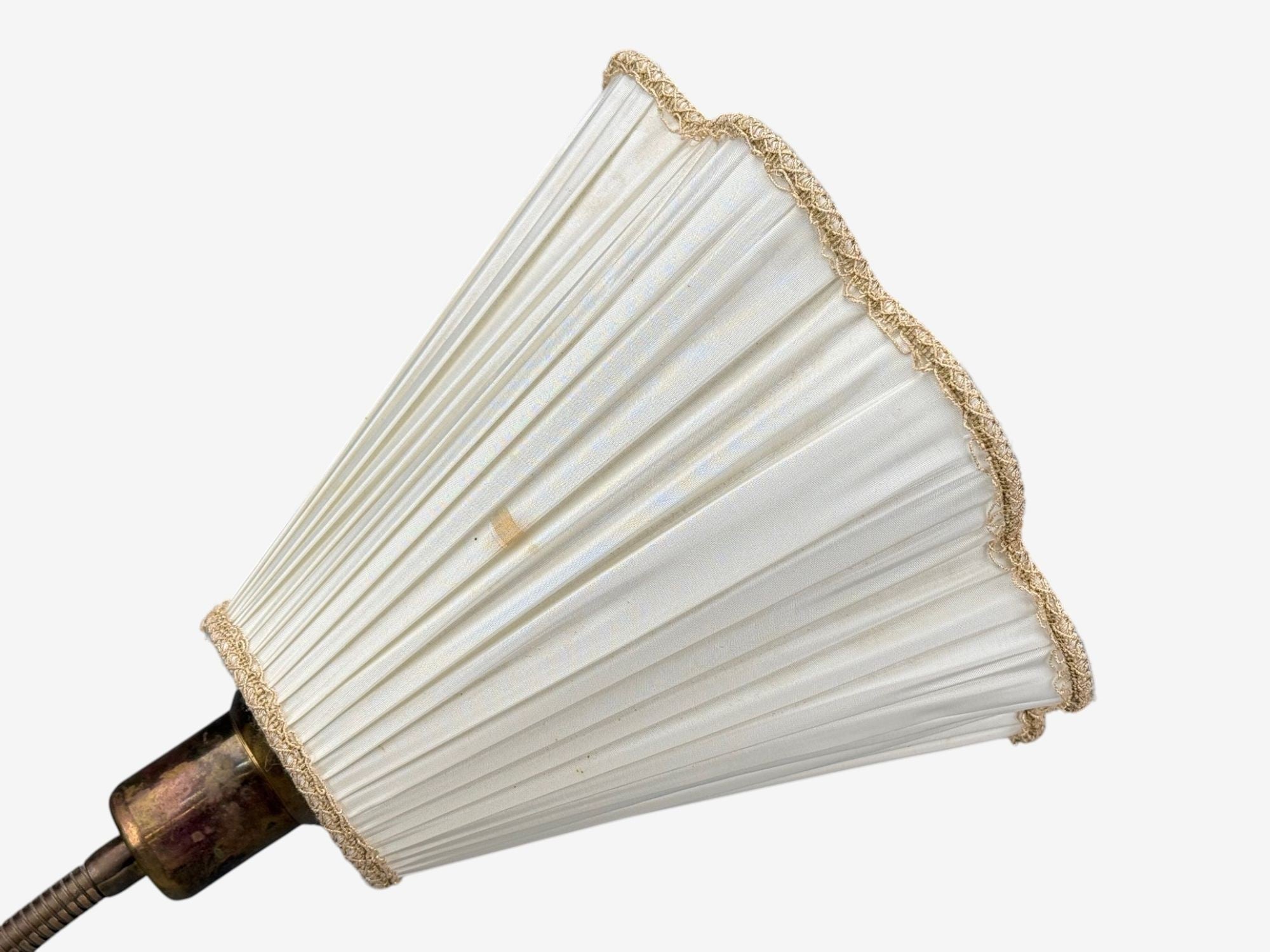 Nybro Armaturfabrik, Floor Lamp, Wood, Metal, Fabric, Sweden, 1940s