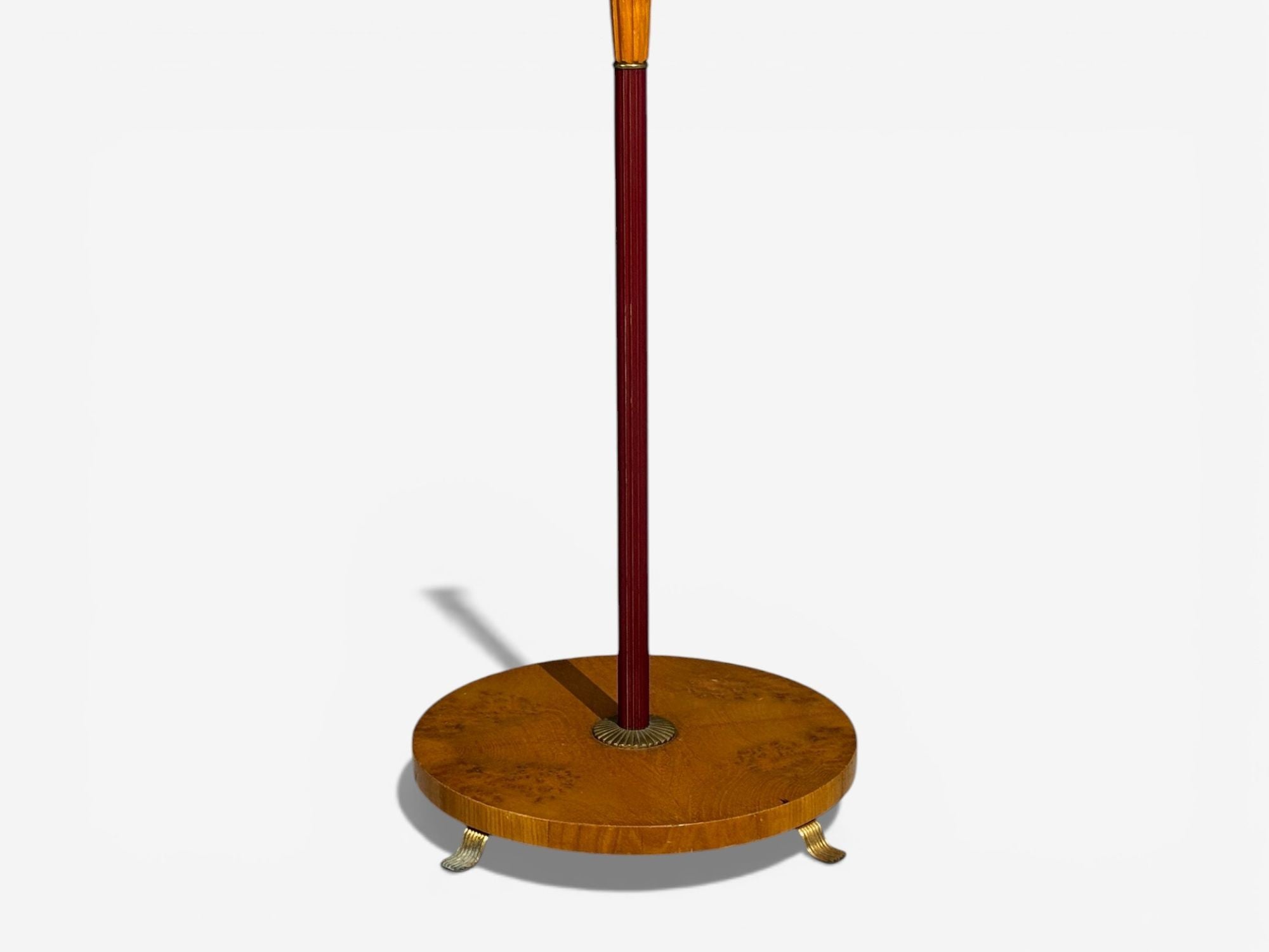 Swedish Modern, Adjustable Floor Lamp, Wood, Metal, Sweden, 1950s