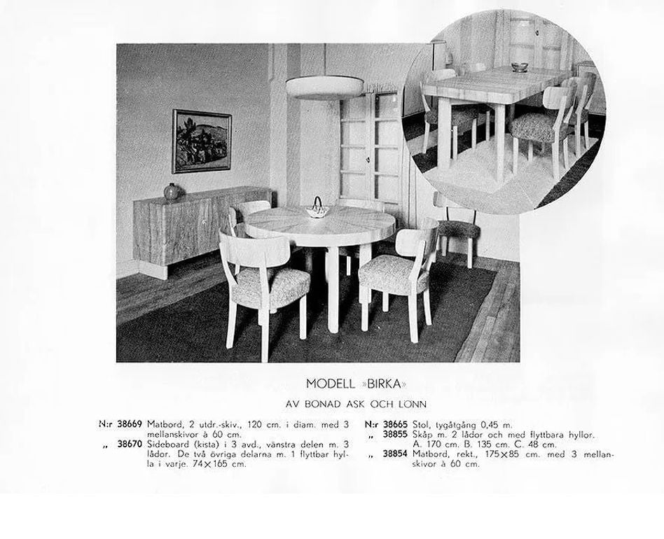 Axel Einar Hjorth, Nordiska Kompaniet, Birch, Rare Birka Chairs, Sweden, 1930s