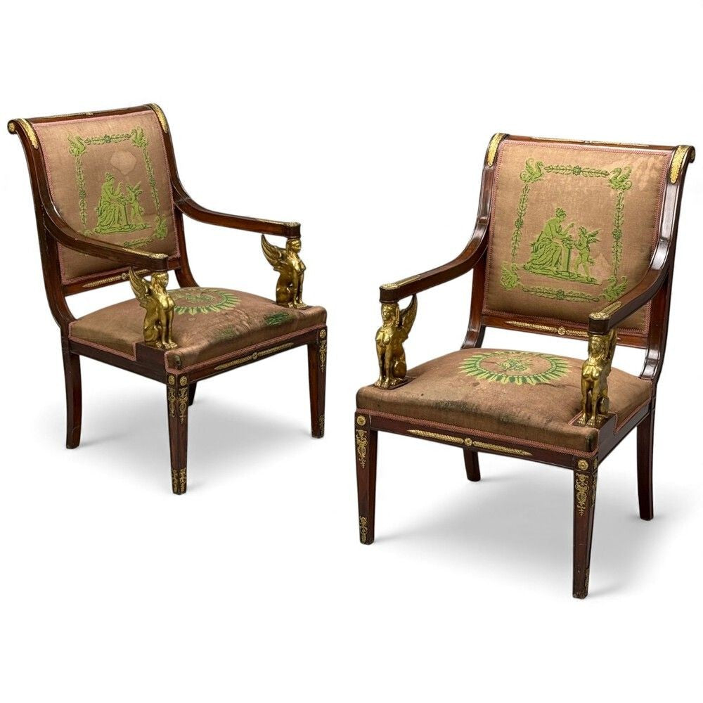 French Empire Revival, Center Table, Bronze, Mahogany, Marble, France, 19th c.