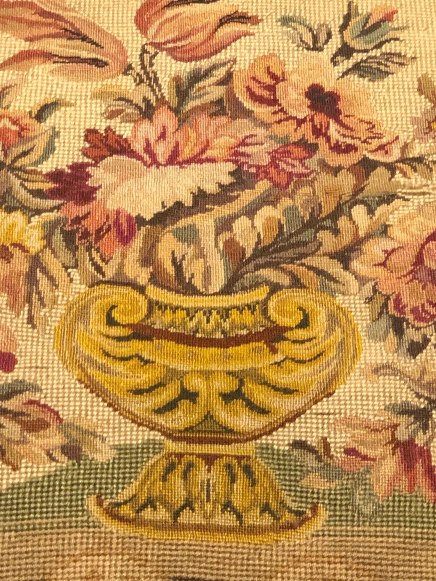 19th Century Louis XV Style Armchair Bergere Petite and Gros Point Upholstery