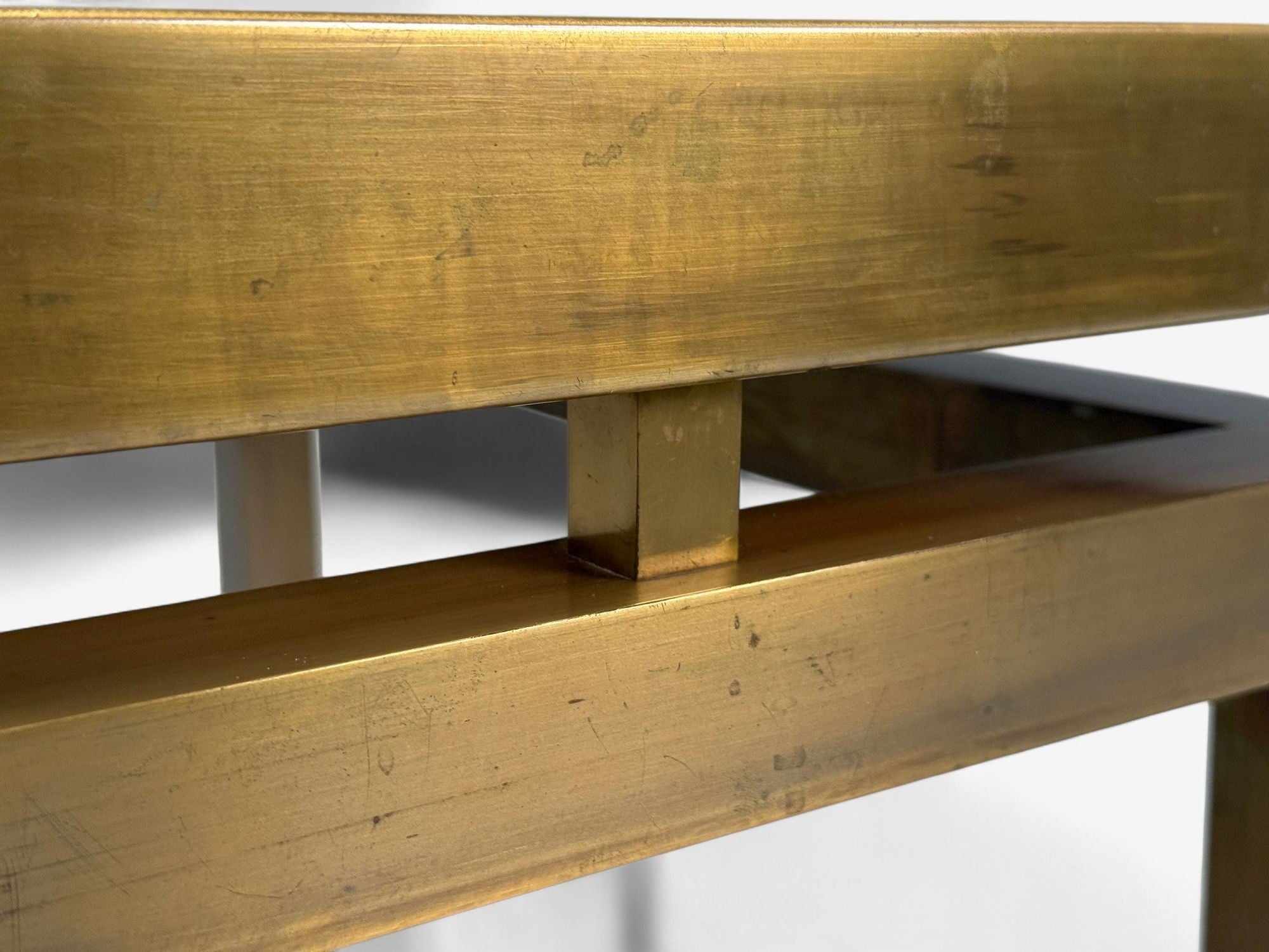 Willy Daro, Engraved Brass, Coffee Table, Belgium, 1970s