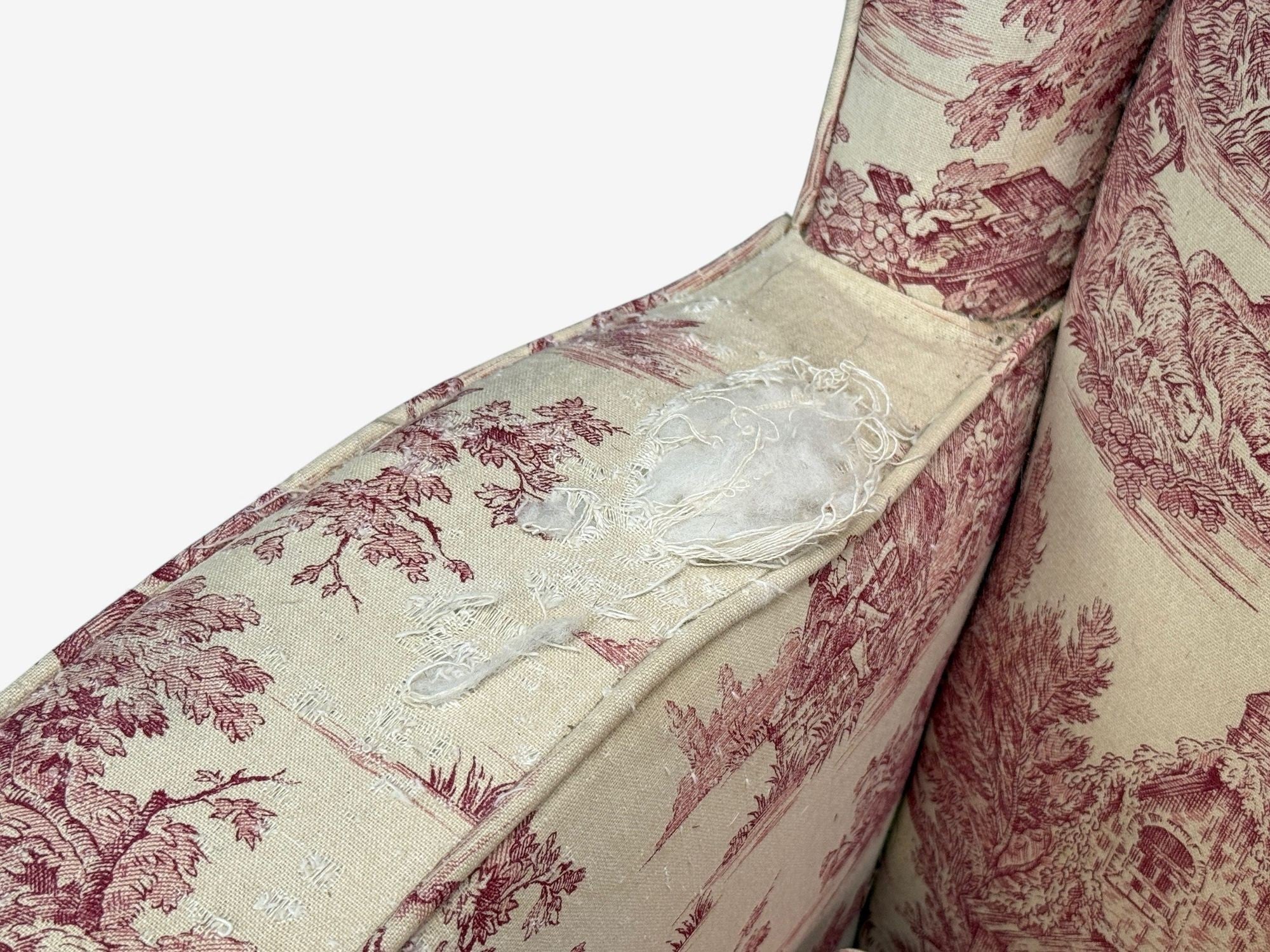 Italian Modern, Ashwood, Fabric, Large Wingback Chairs, Italy, 1950s