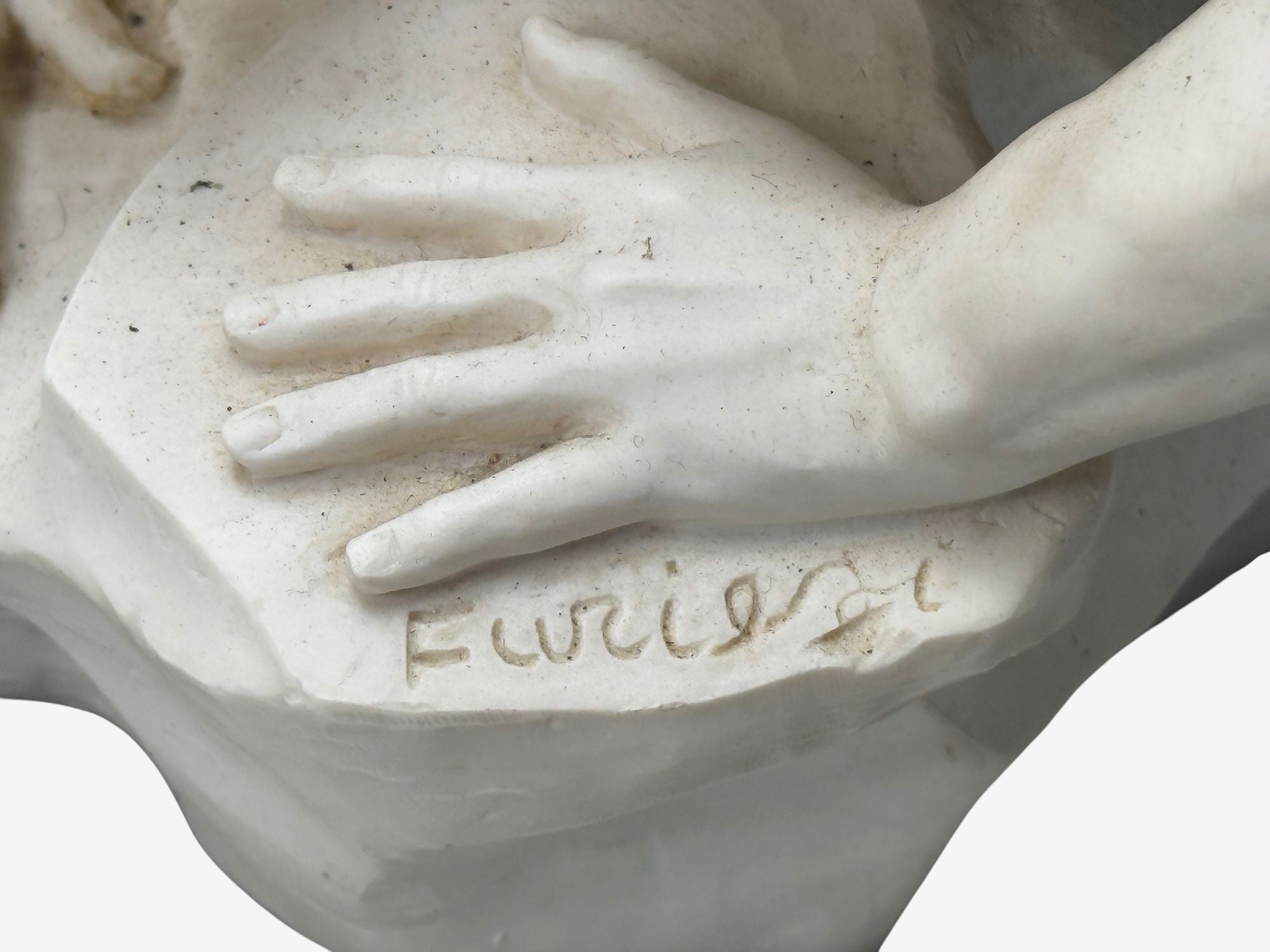 Statue of Saint Michael the Archangel, Composite, Marble Base, Italy, 20th c.