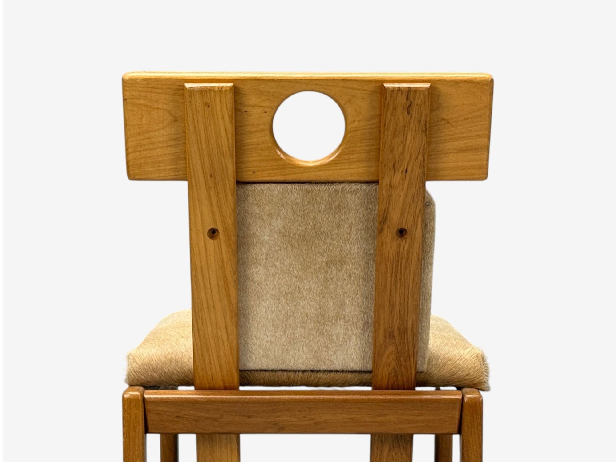 Sergio Rodrigues, Cavoina, Cowhide, Four Cuiabá Dining Chairs, Brazil, 1985