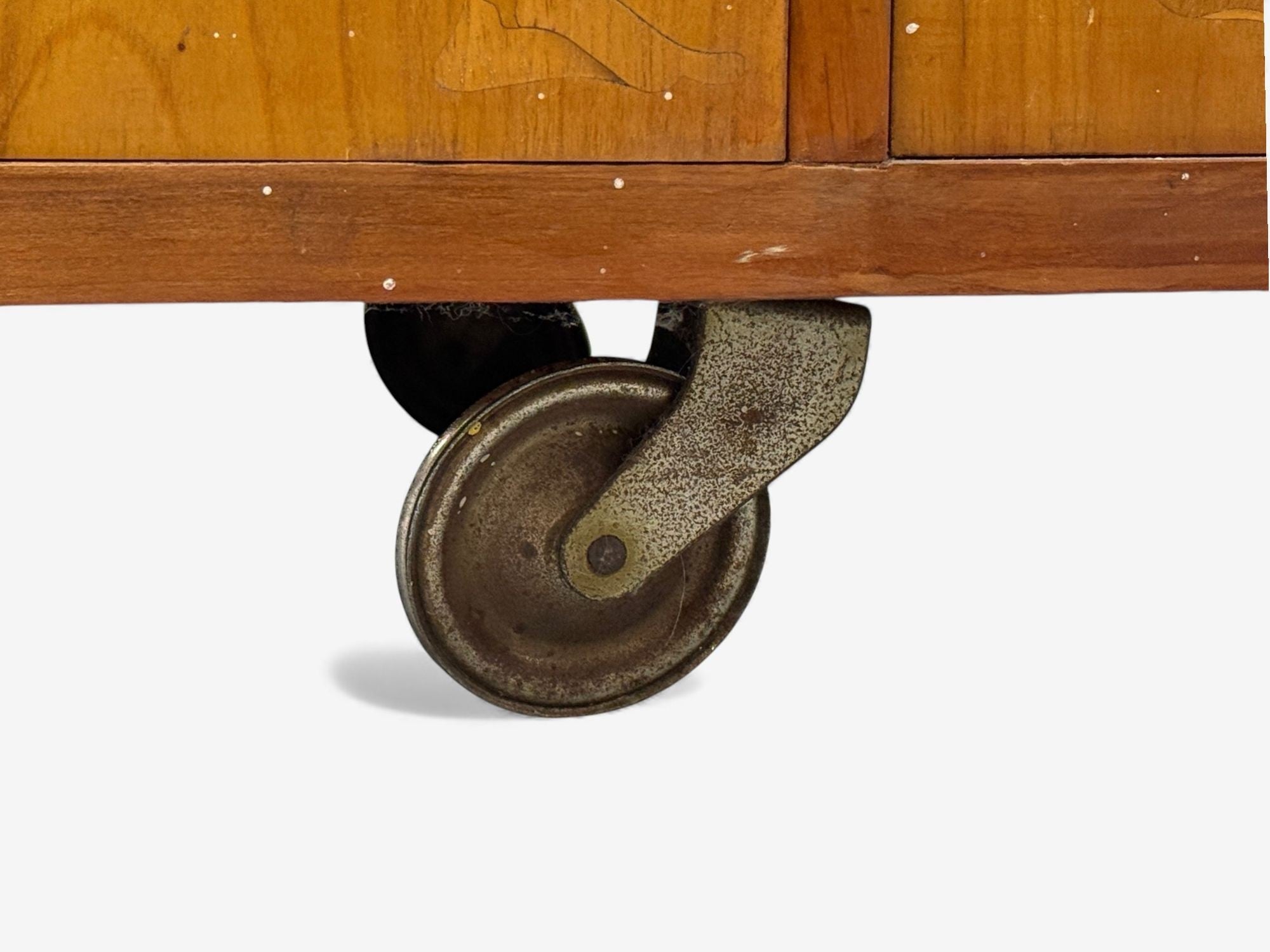 Erik Mattsson, Art Deco, Marquetry, Glass, Rare Bar Cart, Sweden c. 1939