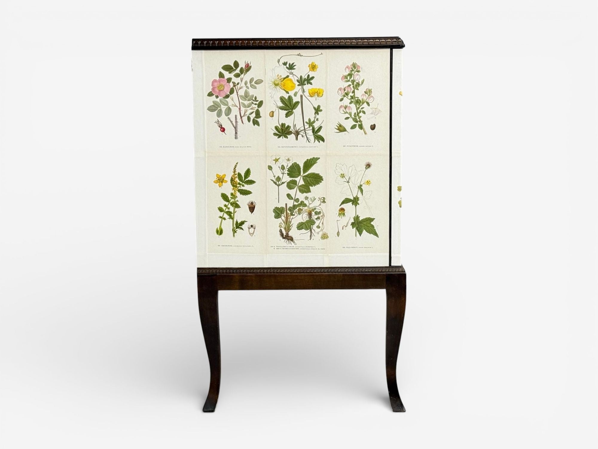 Swedish Modern, Nordens Flora Credenza, Wallpaper, Birch, Sweden, 1940s