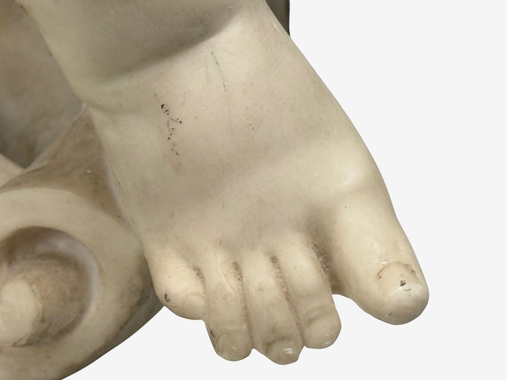 Neoclassical, Faux Marble, Seated Angel Busts on Sleighs, Italy, 1960s