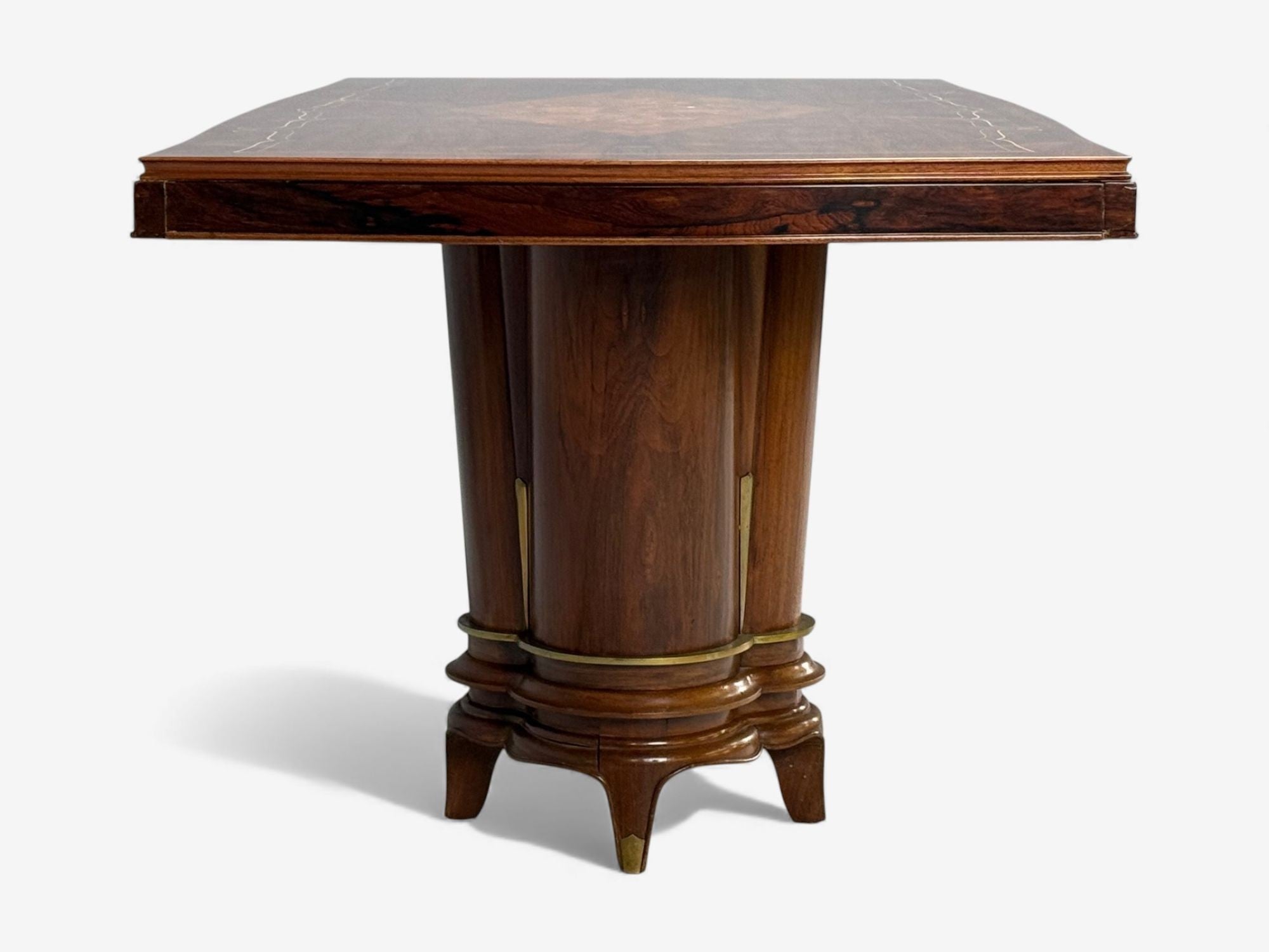 Jules Leleu, French Art Deco, Rosewood, Abalone, Rare Dining Table, France, 1930s