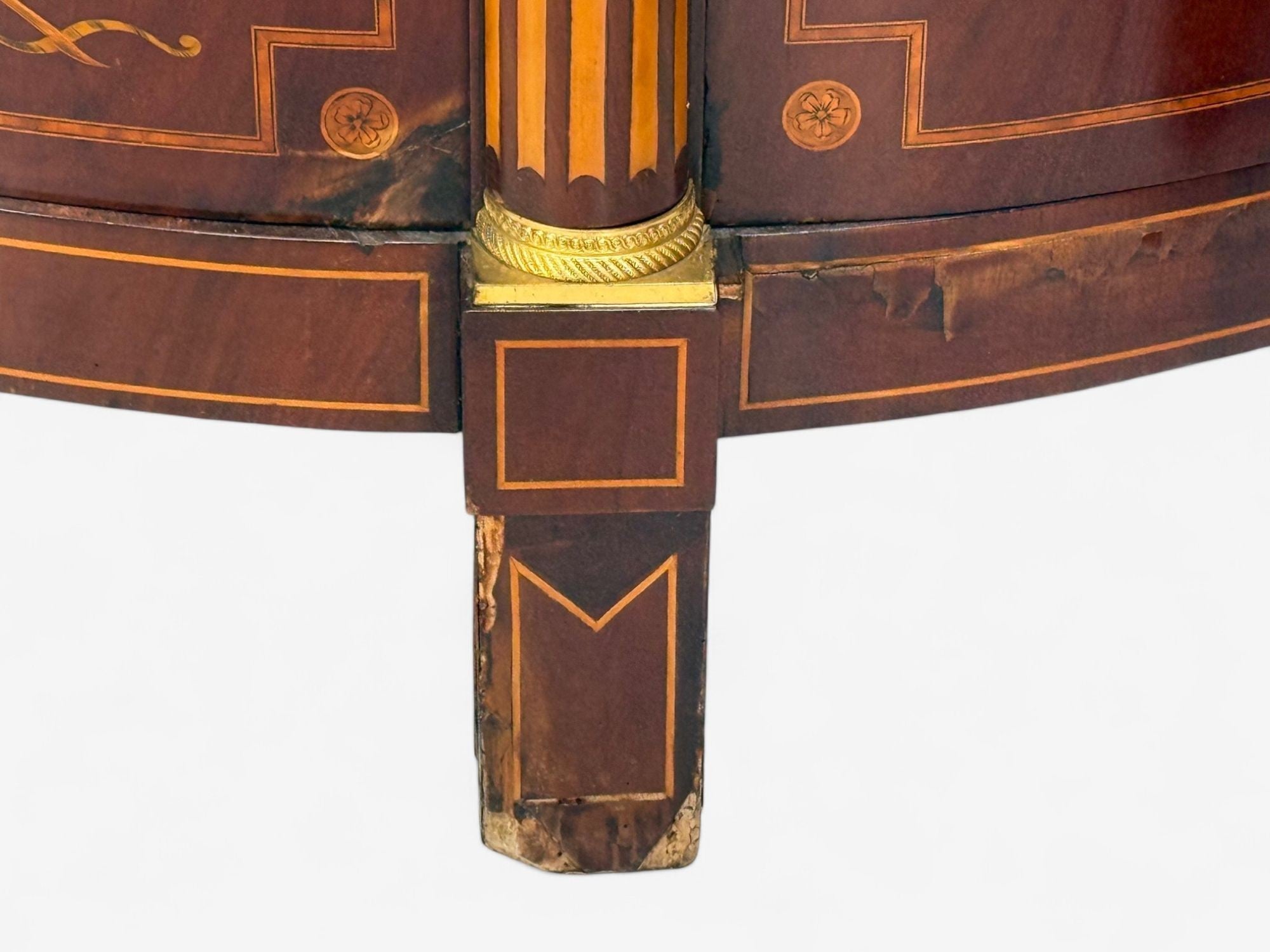 Italian Neoclassical, Marquetry, Satinwood, Demilune Chests, Italy, 19th c.