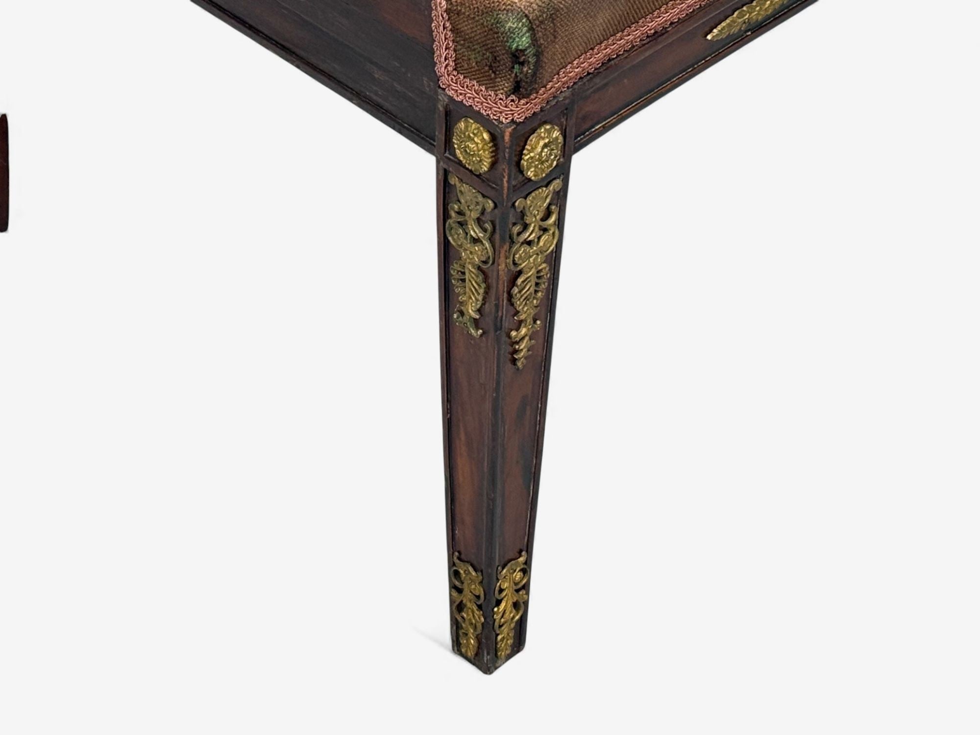 French Empire Revival, Bronze, Mahogany, Tapestry, Armchairs, France, 19th c.