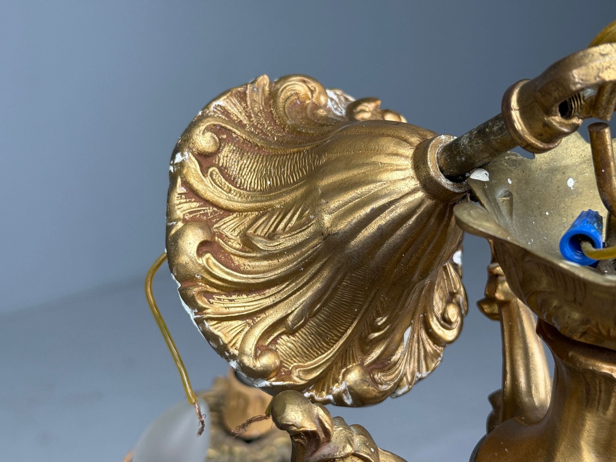 Baroque, Scroll Form Chandelier, Dore Bronze, France, 19th/20th Century