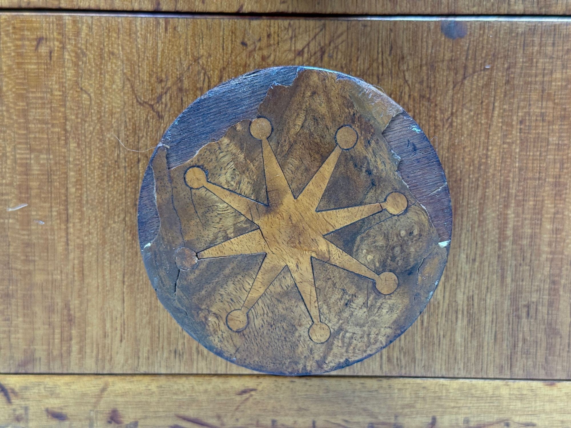Andrew Szoeke, Satinwood, Oak, Writing Desk and Chair, USA, 1950s