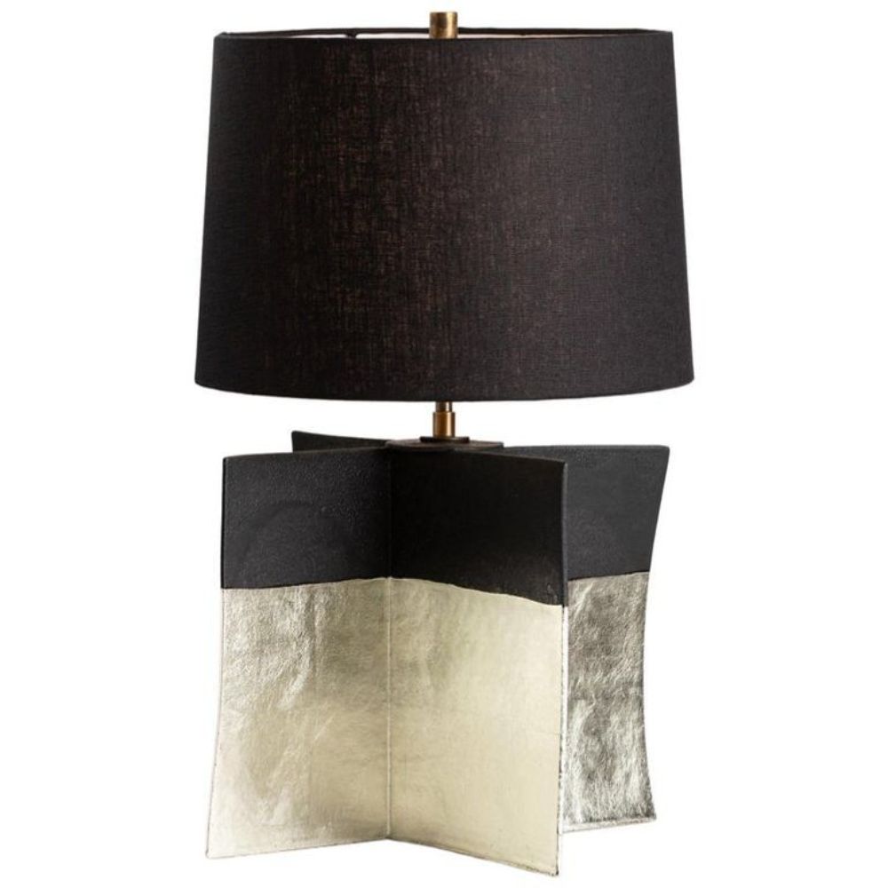 Pair Contemporary Stoneware Ceramic Croisillon Style Table / Desk Lamps, Glazed