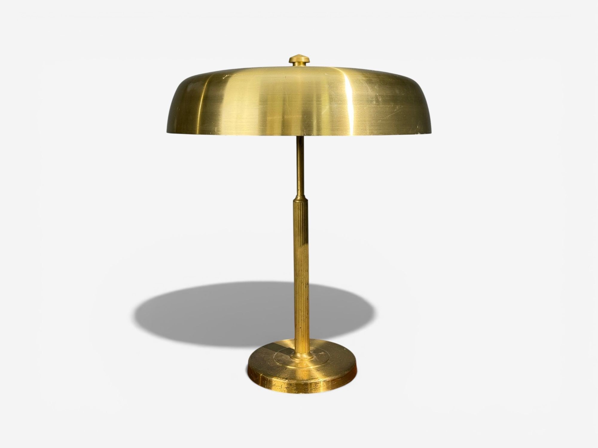 Hövik Lys, Large Table Lamp, Brass Sheet, Norway, 1970s