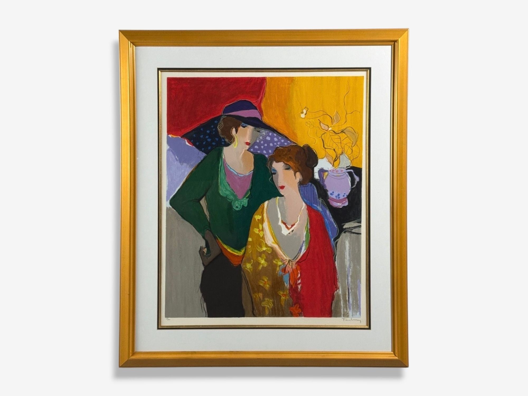 Itzchak Isaac Tarkay, Fauvism, "On the Stage" Signed and Numbered Silkscreen, 20th c.